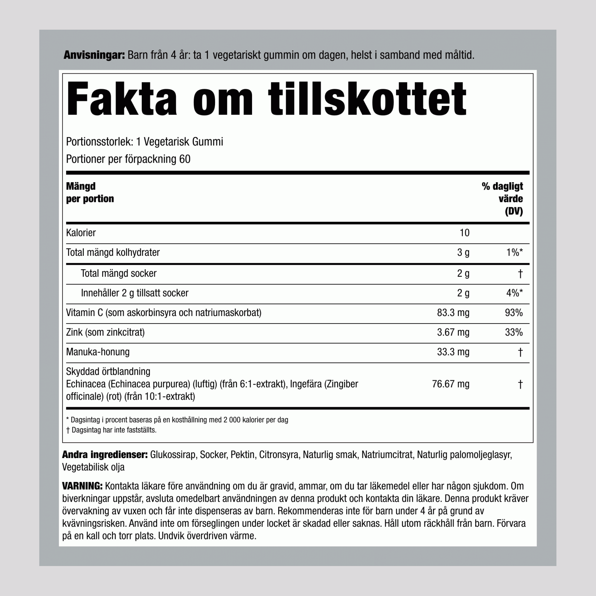 Barn Vitamin C + Zink (Ljuvlig Citron-Licious), 60 Gummies
