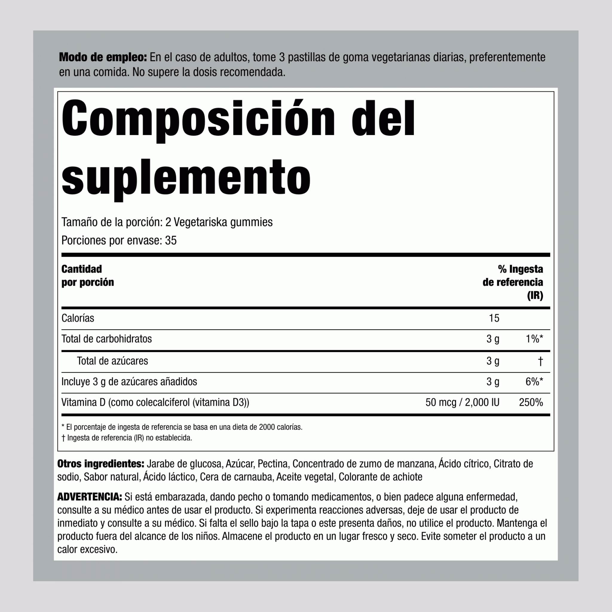 Vitamin D3 (Delicious Pineapple), 2000 IU, 70 Gummies