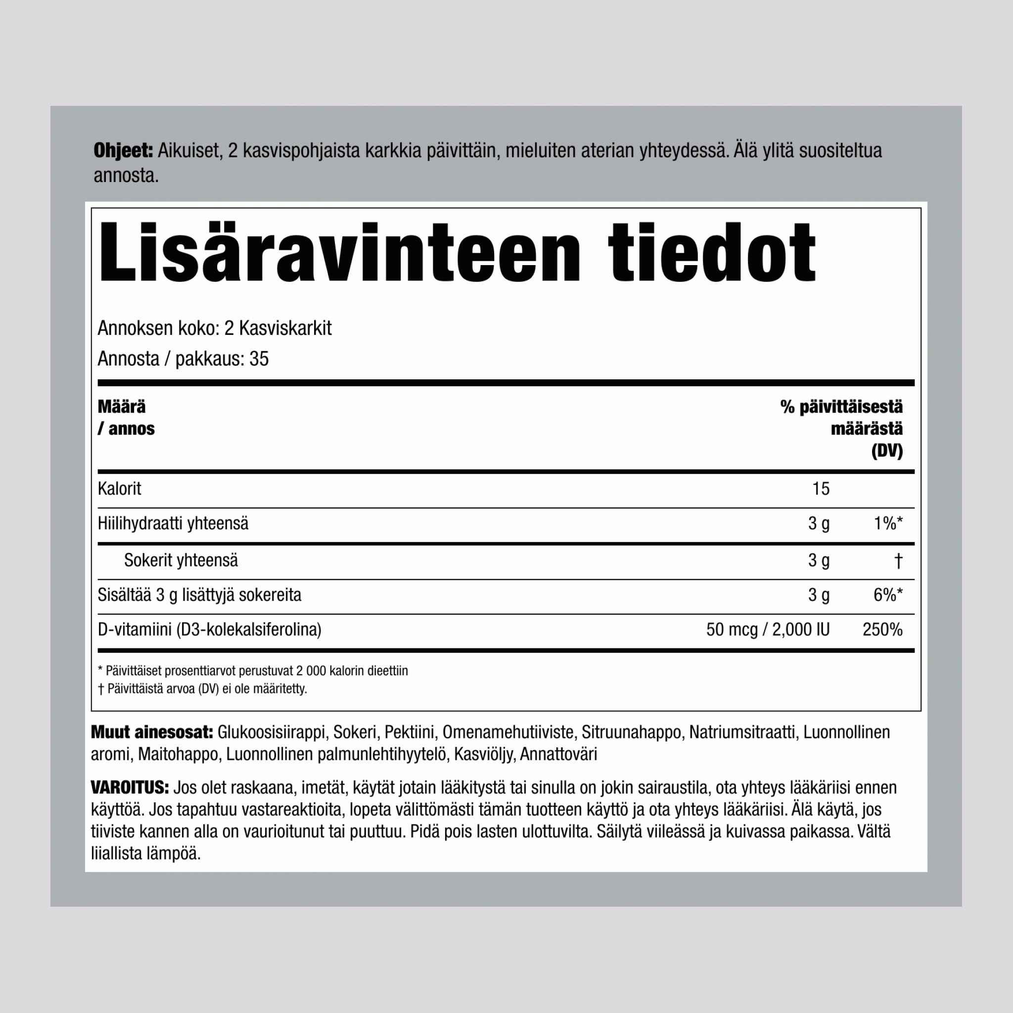 Vitamin D3 (Delicious Pineapple), 2000 IU, 70 Gummies