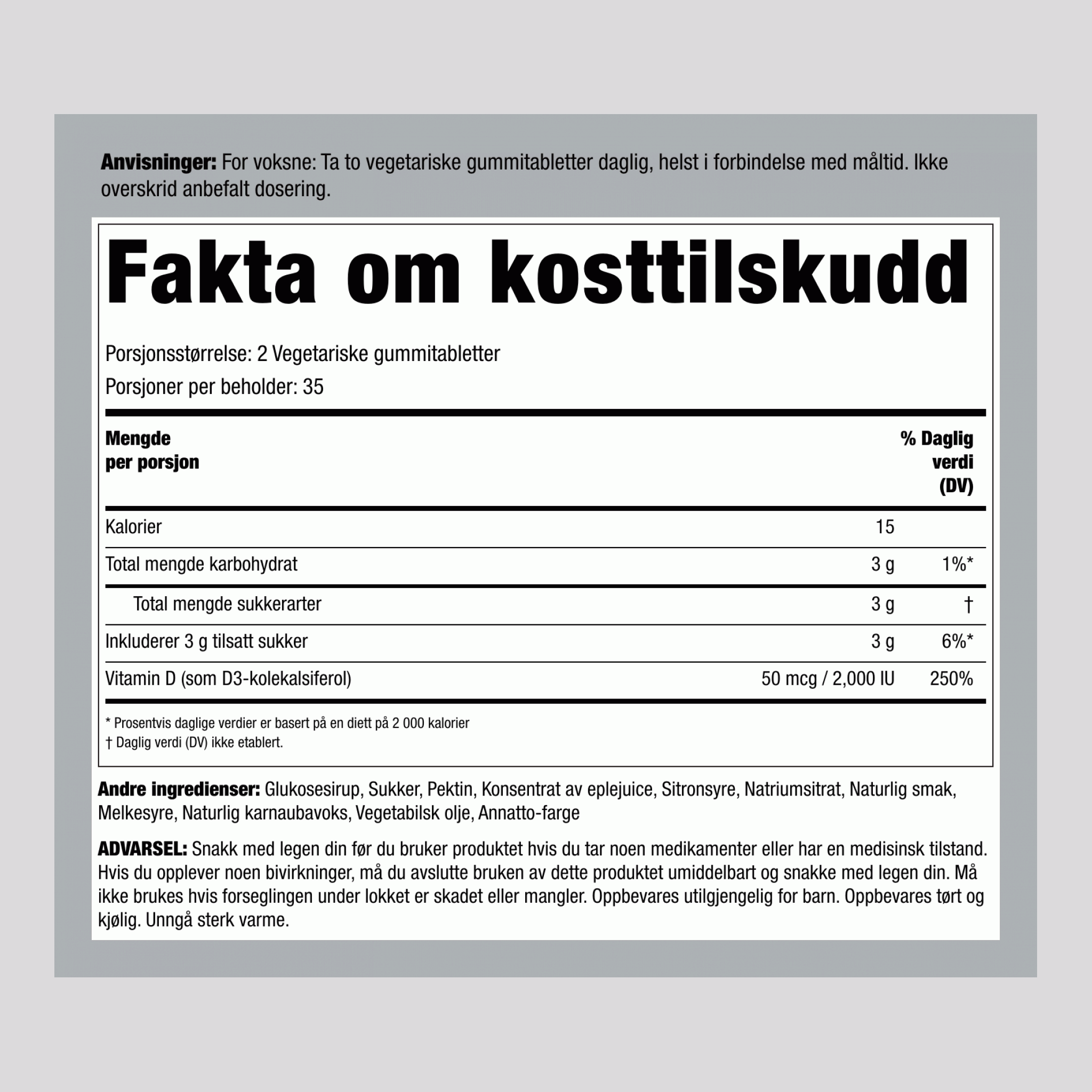 Vitamin D3 (Delicious Pineapple), 2000 IU, 70 Gummies