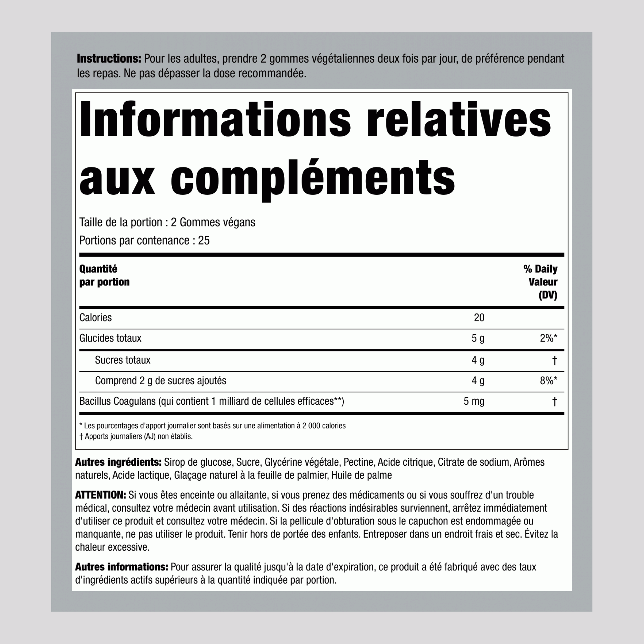 Probiotique 1 Milliard (Délicieux Tropical), 50 Gummies