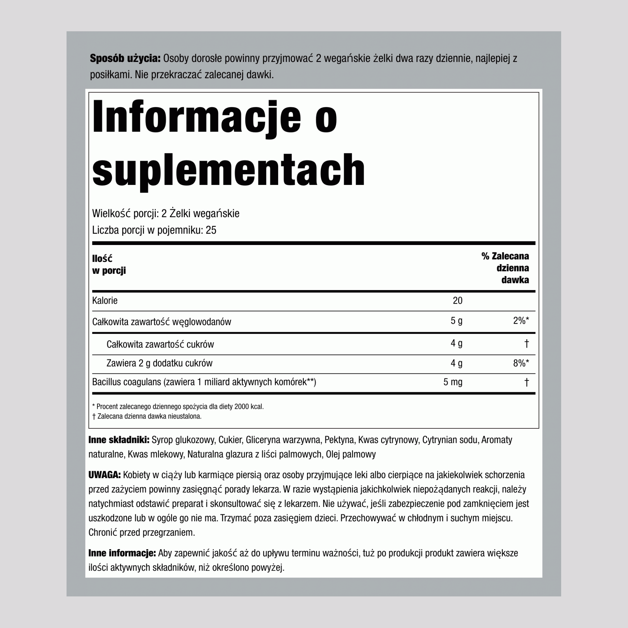 Probiotyk 1 Miliard (Wyśmienity Tropikalny), 50 Żelków