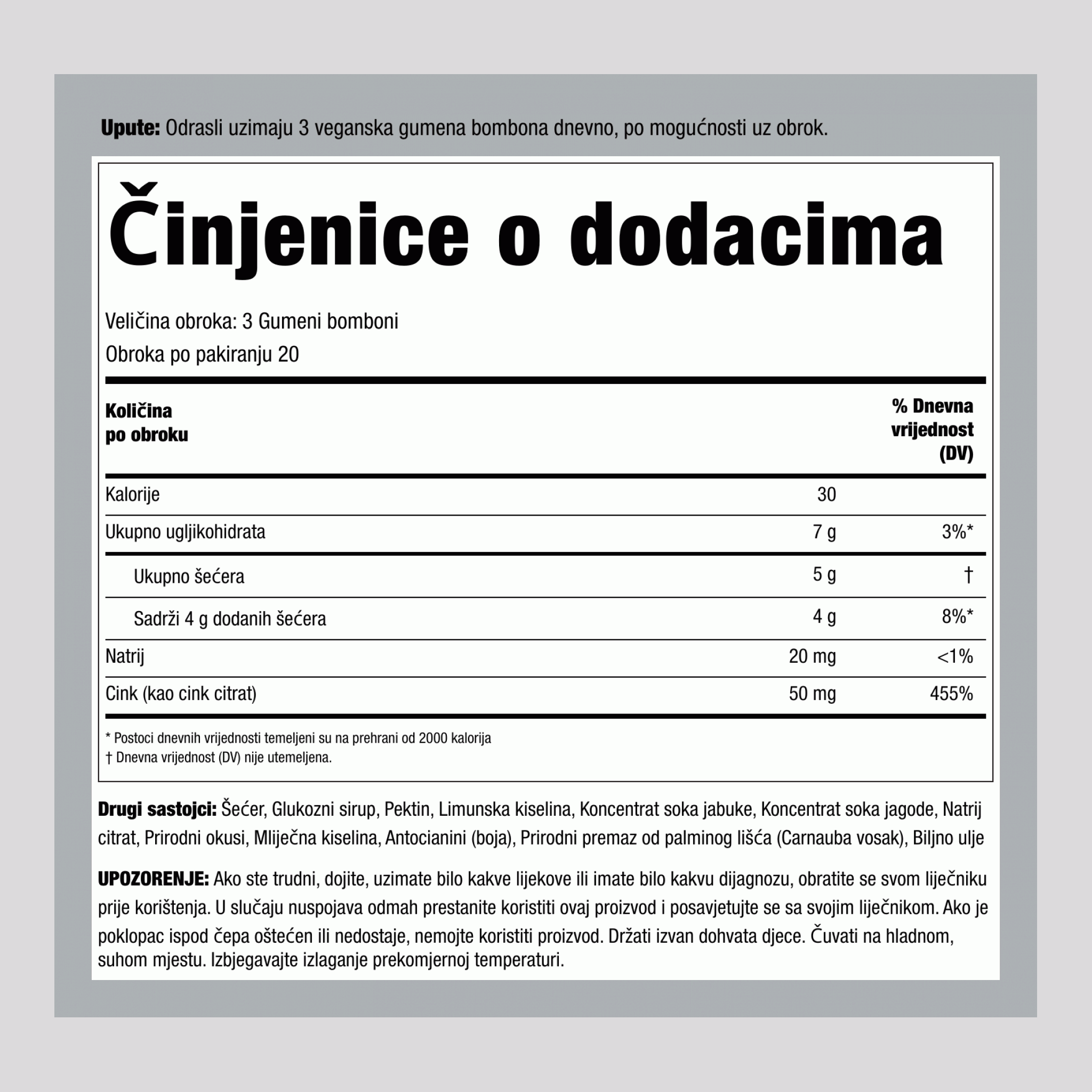 Cink (Ukusna Mješavina Bobica), 60 Gumija