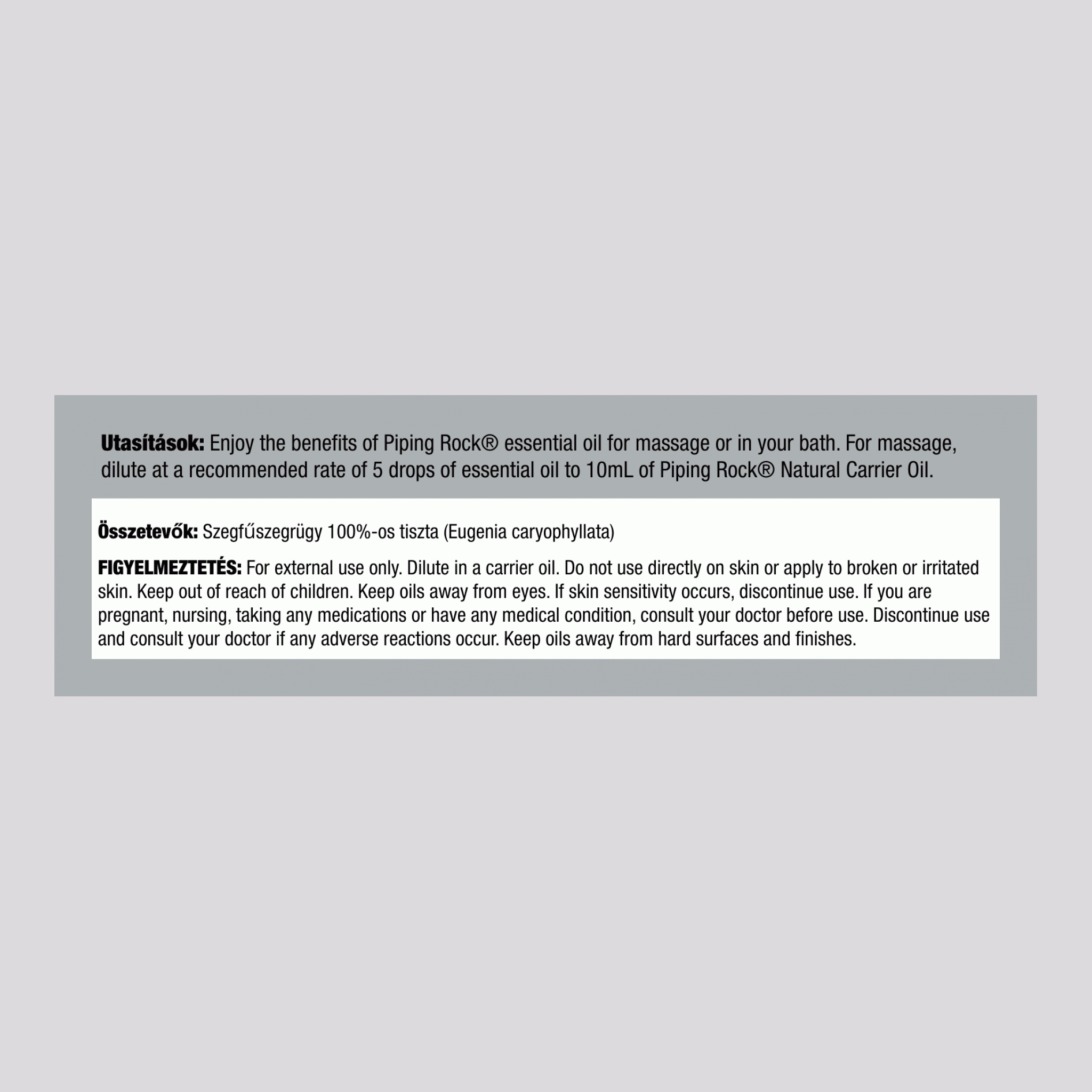 Szegfűszeg Tiszta Illóolaj, 1/2 fl oz (15 mL) Csepegtetős Üveg