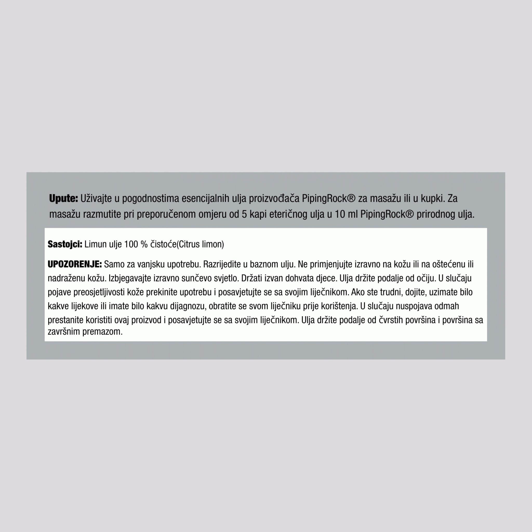 Čisto eterično ulje limuna, 1/2 fl oz (15 mL) bočica s kapaljkom