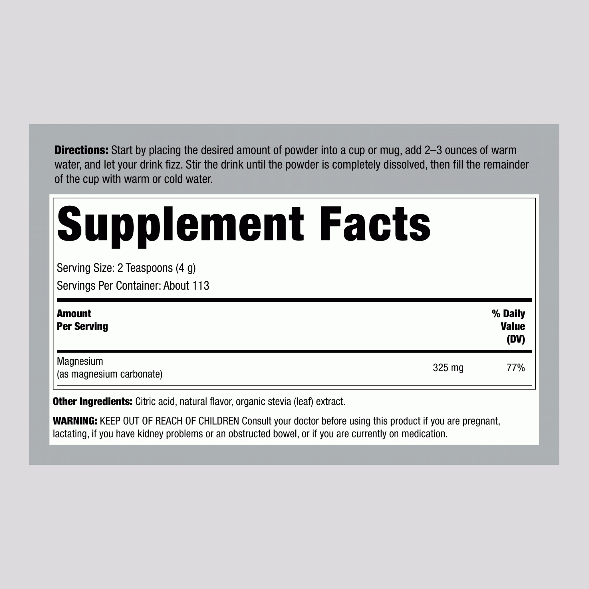 Magnesium (Cherry), 16 oz (453 g) Powder