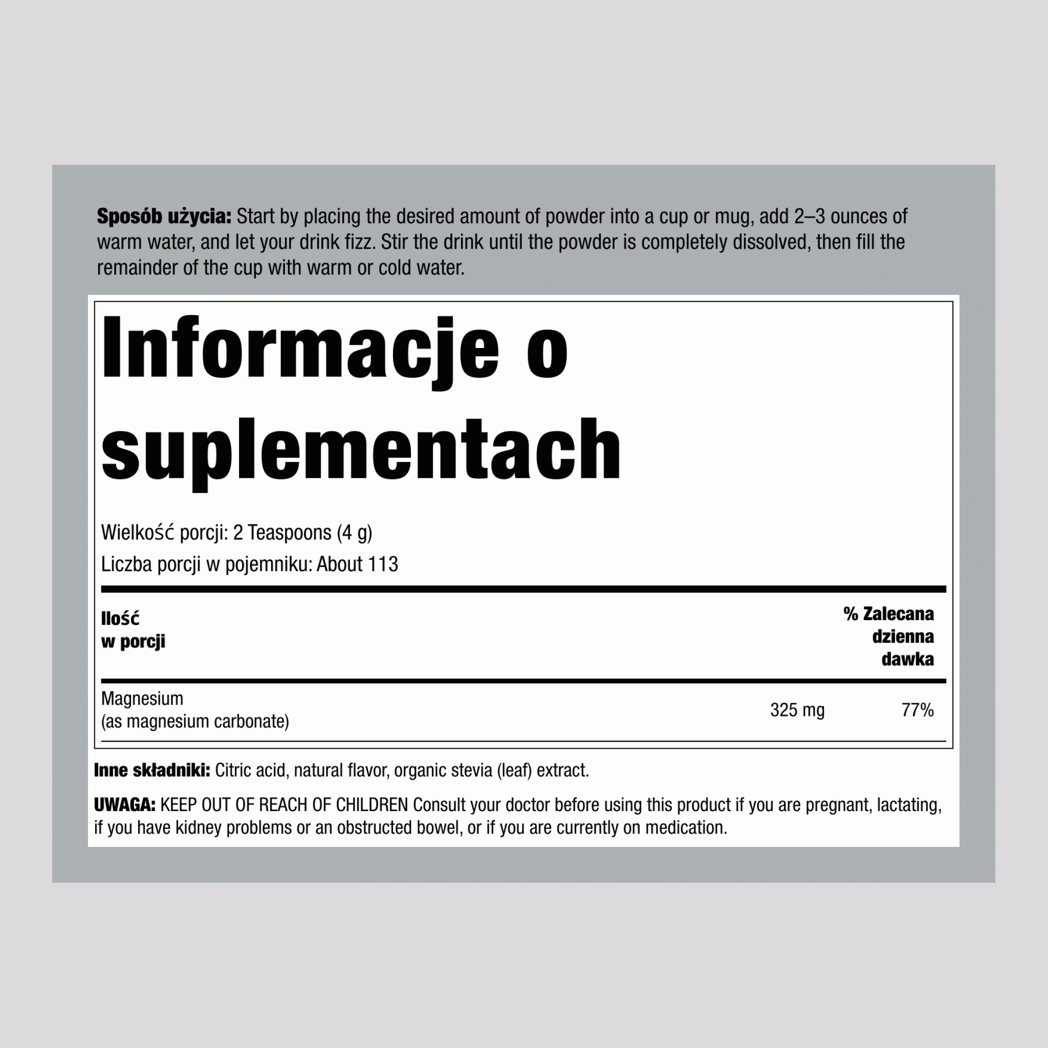 Proszek CALM o smaku wiśniowym, 16 oz (453 g)