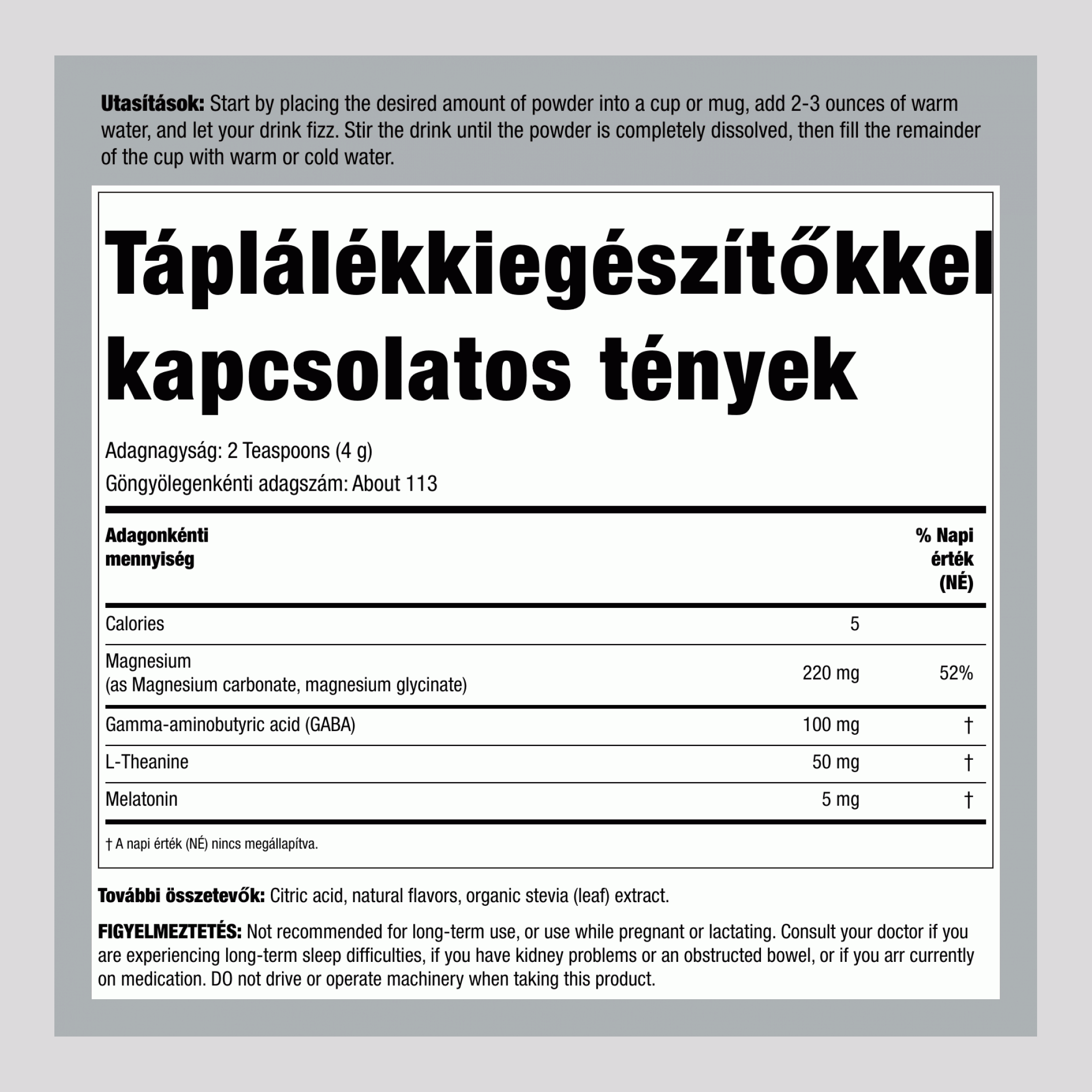 CALM Alvás Melatoninnal Por Vadáfonya, 16 oz (453 g)