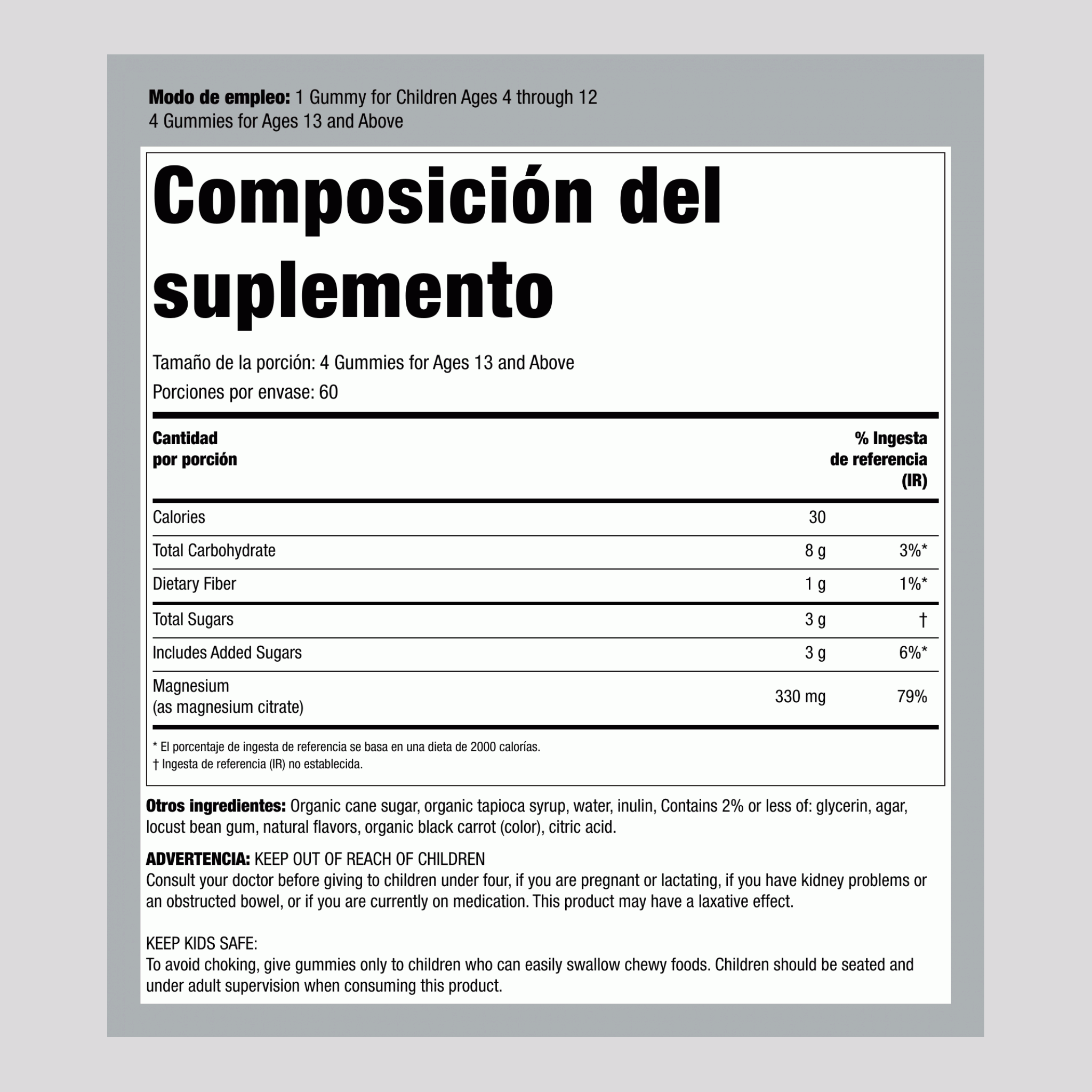 Gomitas Calm Sabor Frambuesa-Limón, 240 Deliciosas Gomitas