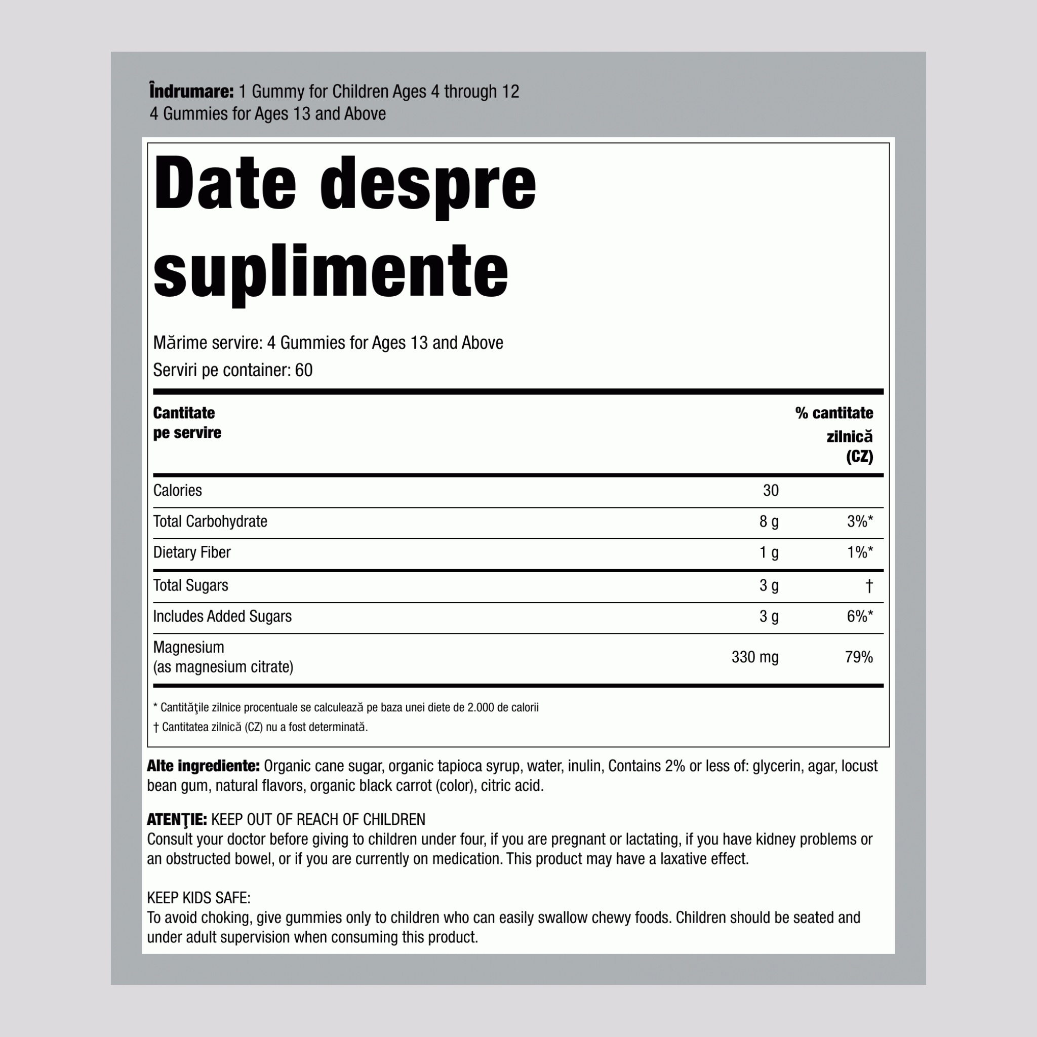 Gumă CALM, aromă de zmeură și lămâie, 240 de gume delicioase