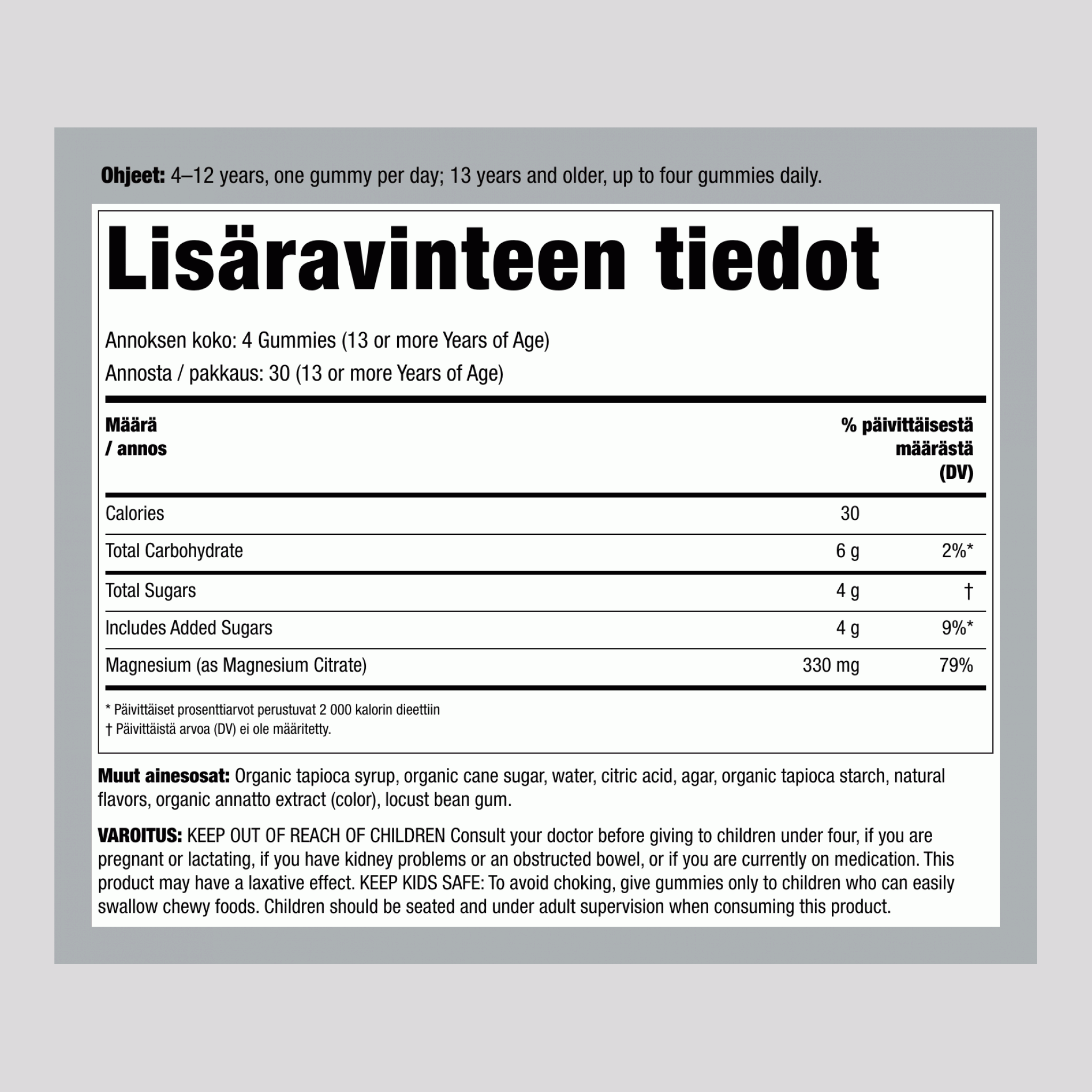 CALM-kumit, appelsiinin maku, 120 maukasta kumia