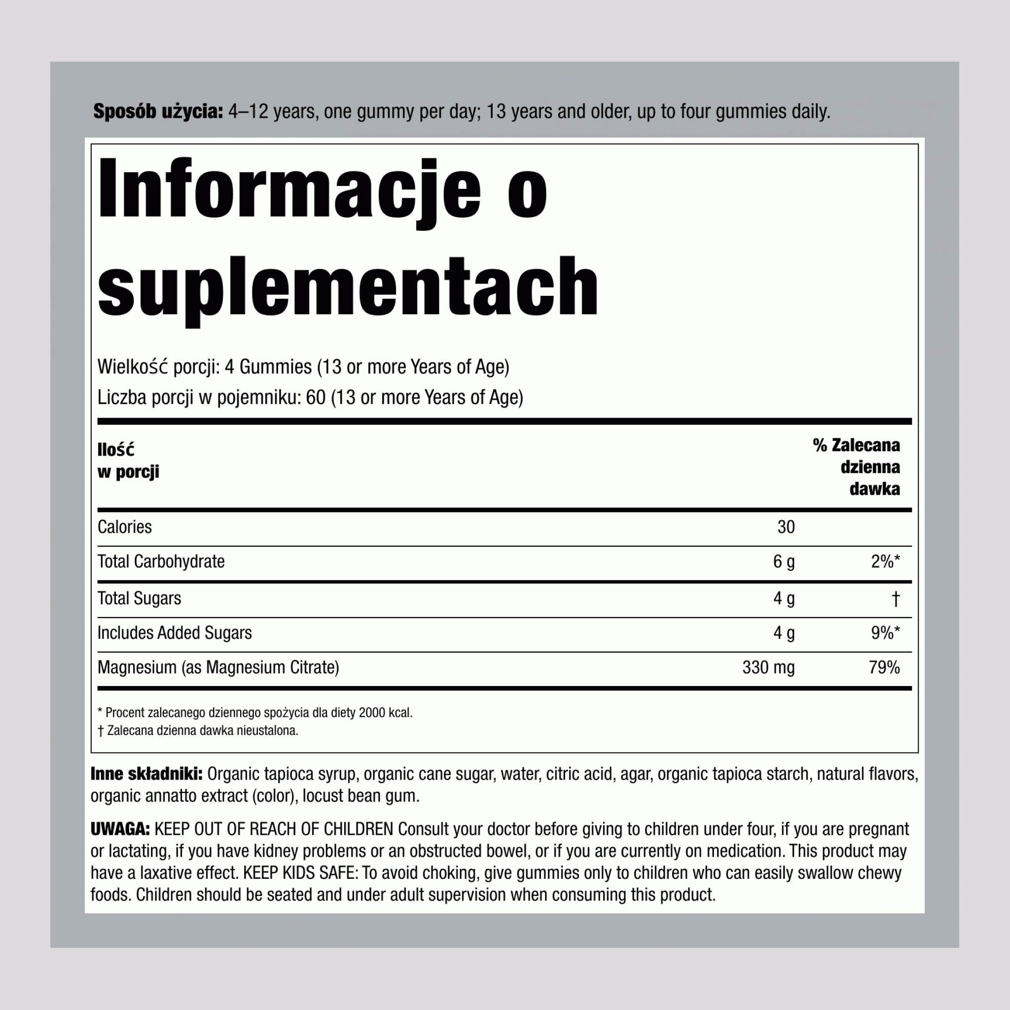 Gumy CALM o smaku pomarańczowym, 240 pysznych gum