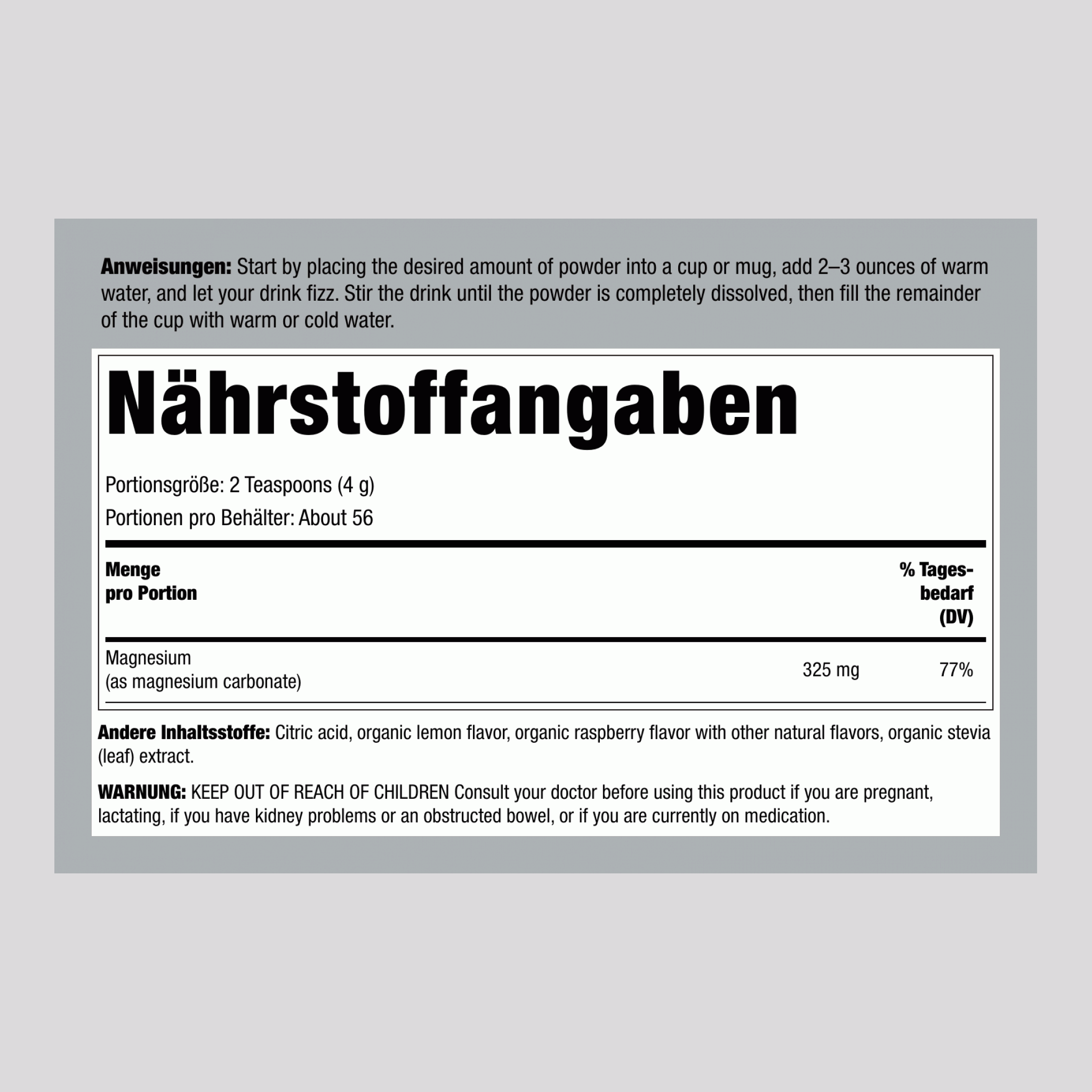 CALM Pulver Himbeere-Zitrone, 8 oz (227 g)