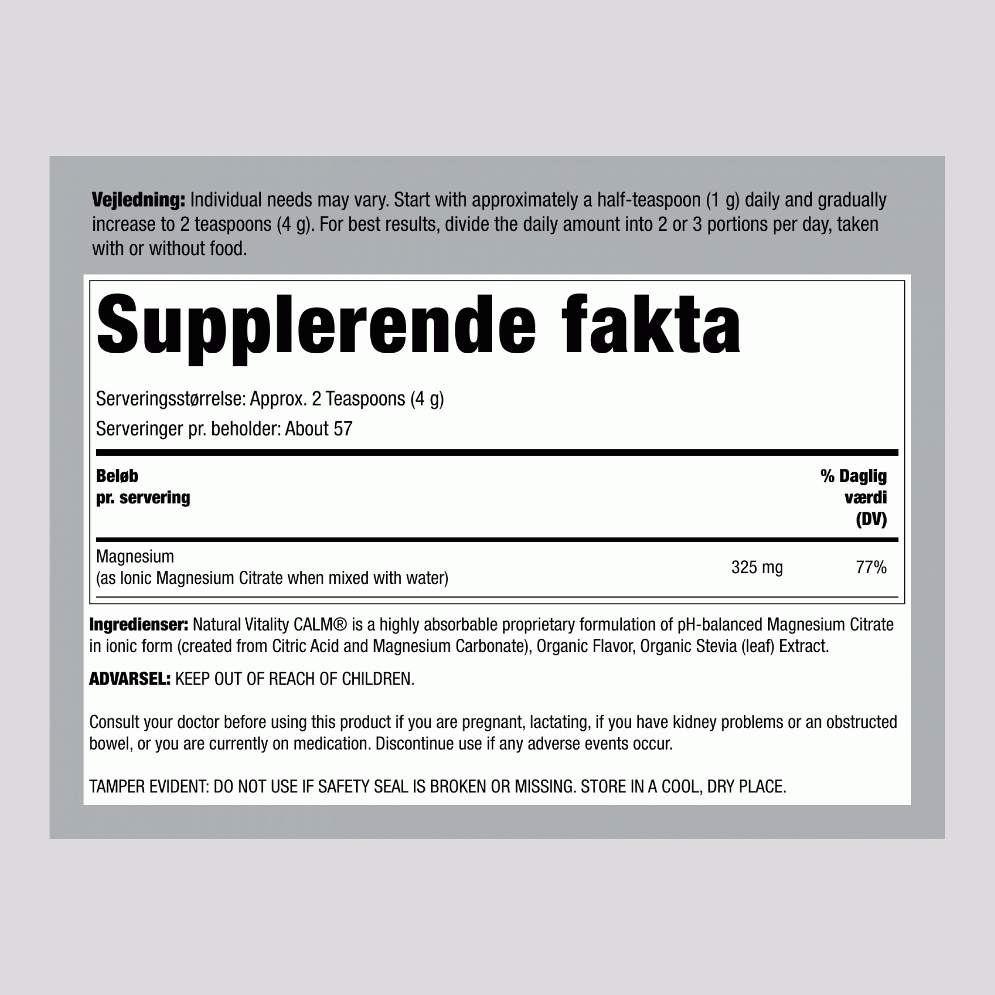 CALM Pulver Søde Citron, 8 oz (227 g)