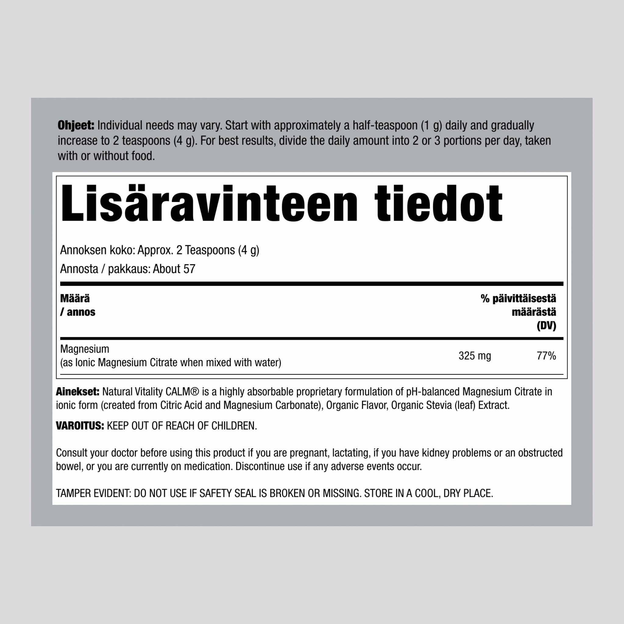 CALM-juomajauhe, makea sitruuna, 8 oz (227 g)