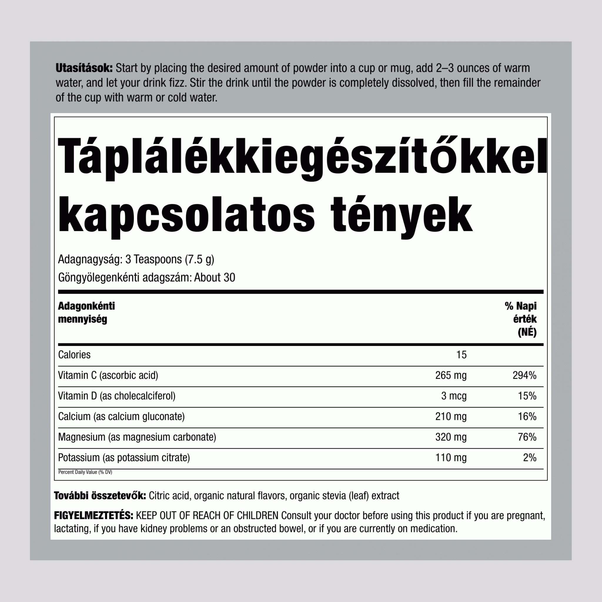 CALM plus kalcium por, málna-citrom ízű, 8 oz (226 g)