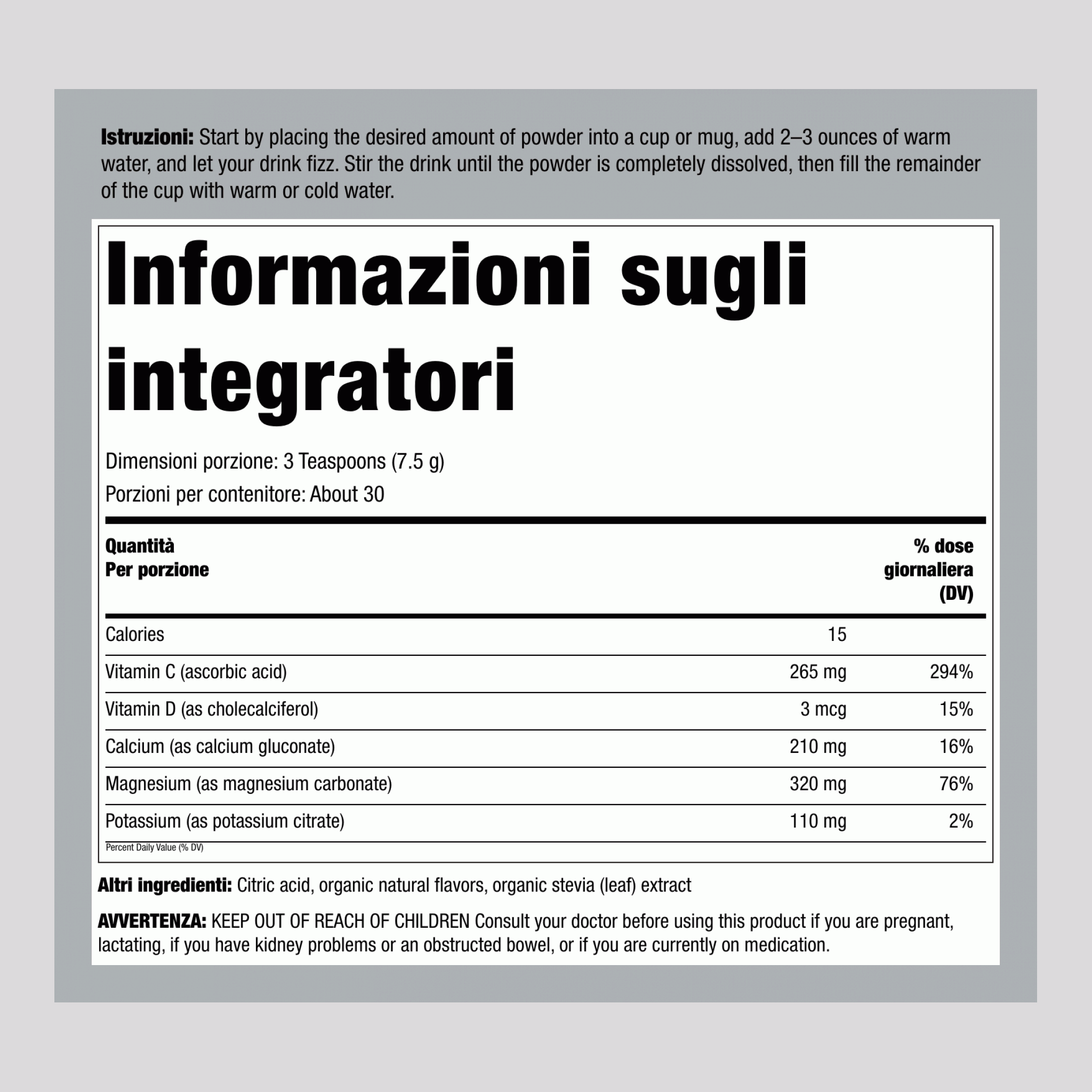 CALM plus Polvere di Calcio Lampone-Limone, 8 oz (226 g)