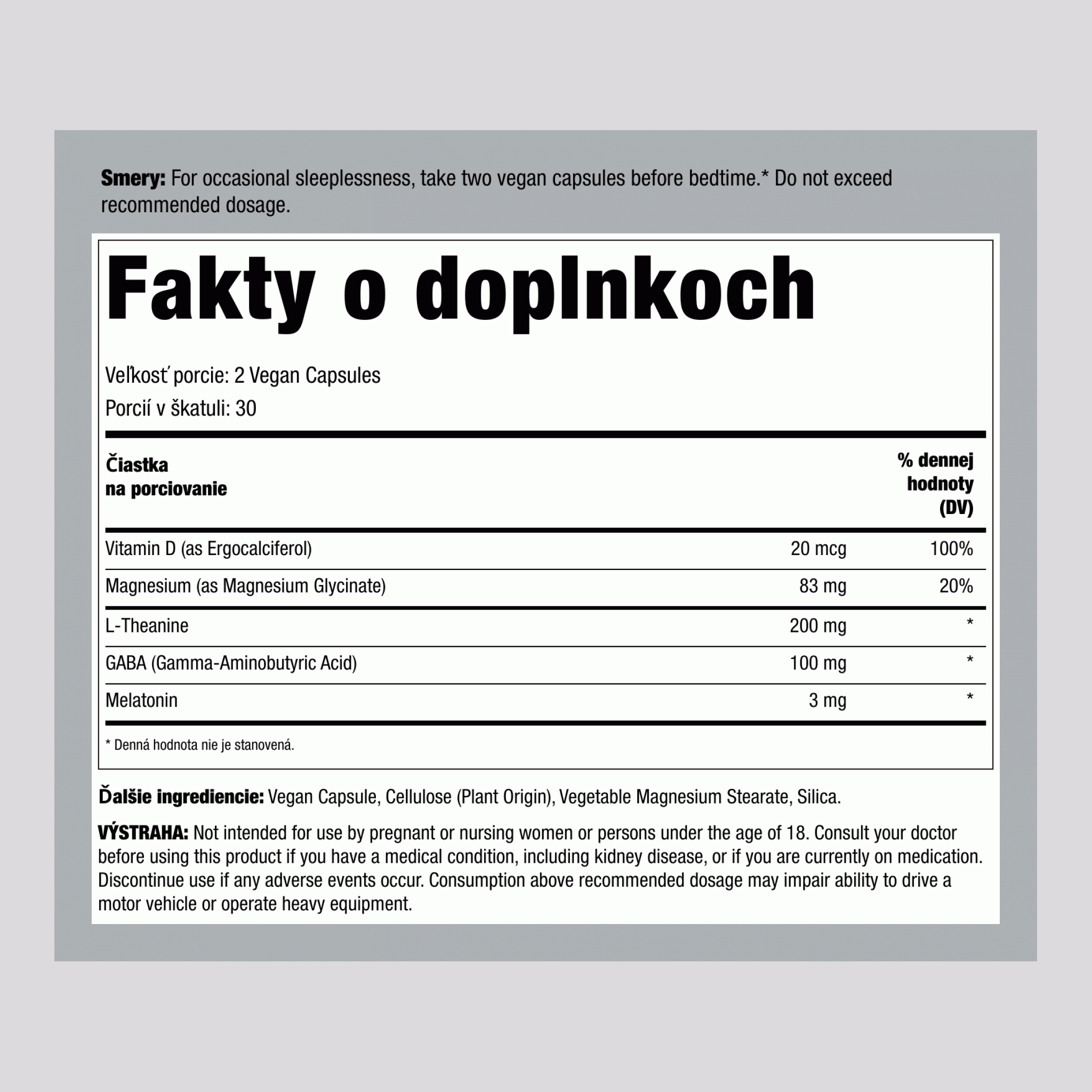 CALM Sleep s melatonínom, 60 vegánskych kapsúl