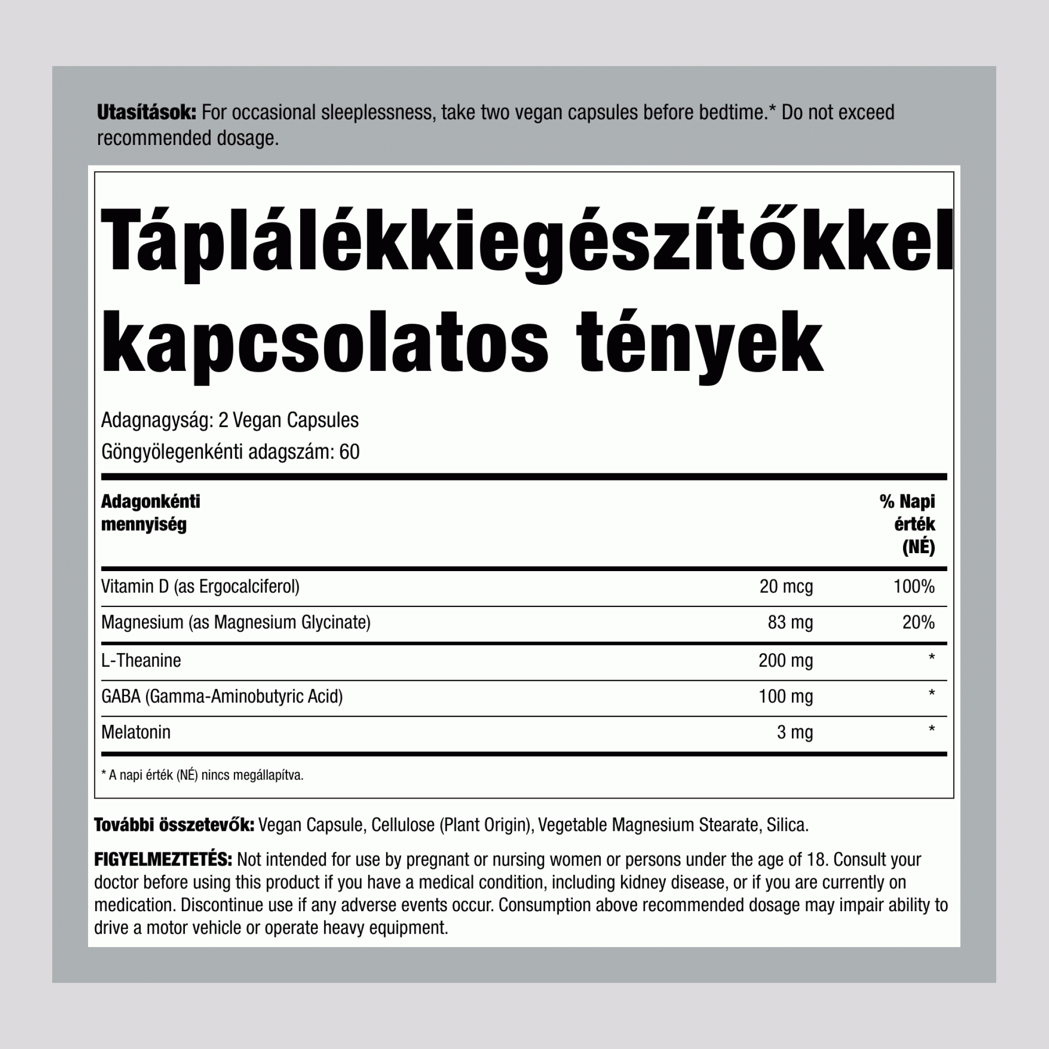 CALM Alvás Melatoninnal, 120 Vegán Kapszula