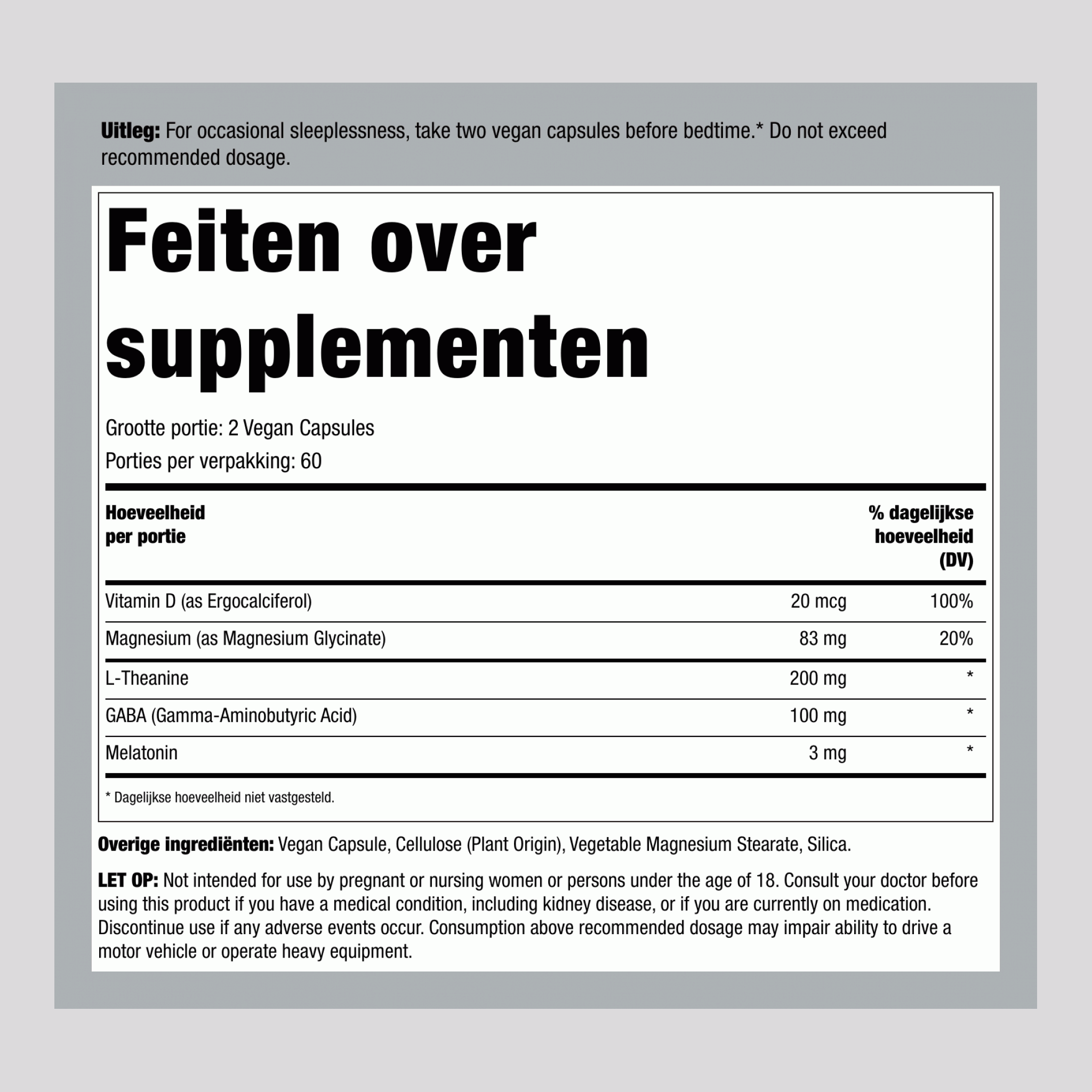 KALM Slaap met Melatonine, 120 Veganistische Capsules