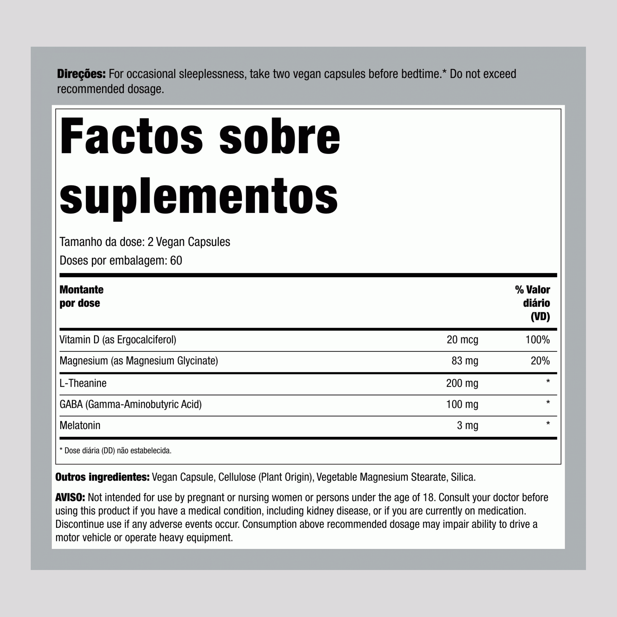 CALM Sono com Melatonina, 120 Cápsulas Veganas