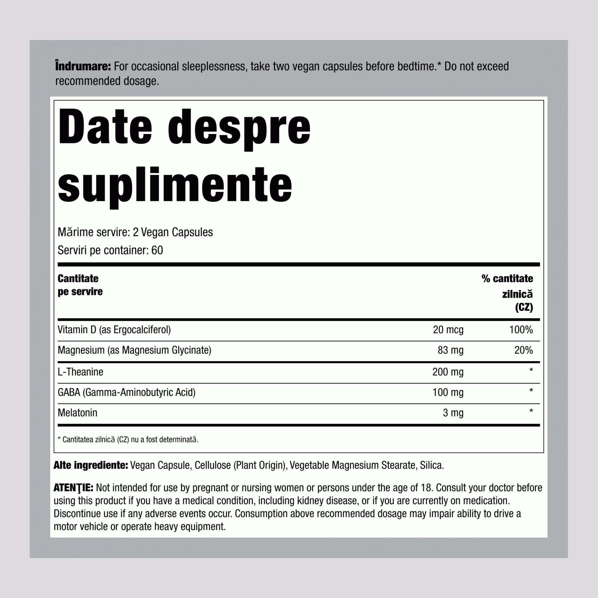 CALM Somn cu Melatonină, 120 Capsule Vegane