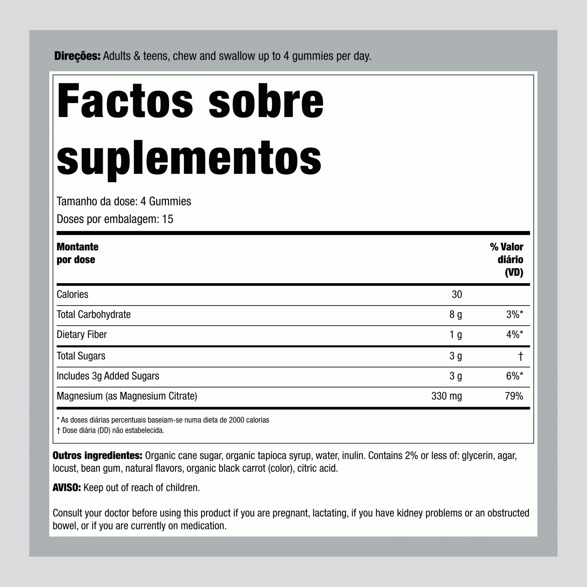 Gomas CALM Sabor Framboesa-Limão, 60 Gomas Deliciosas