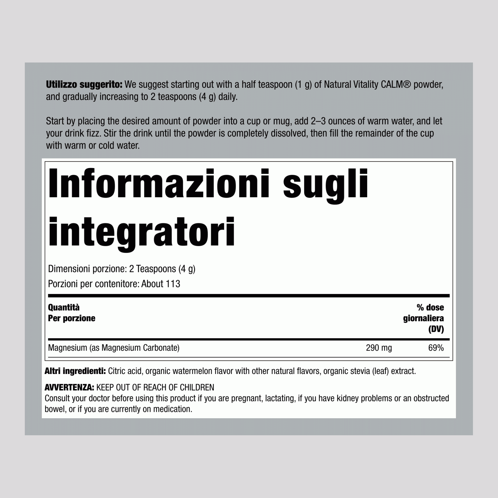 Polvere Rilassante CALM al Gusto di Anguria, 453 g
