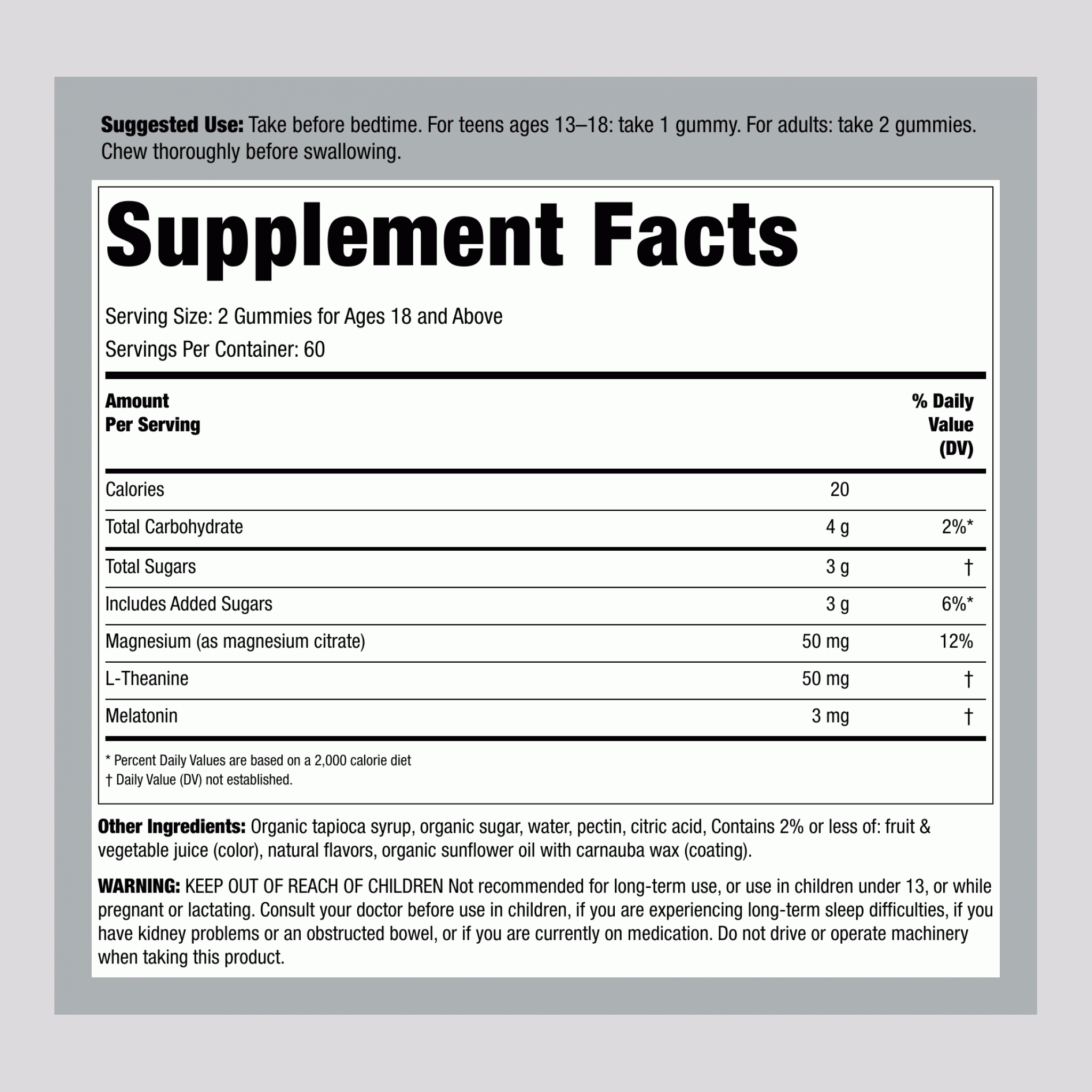 CALM 睡眠嚼錠，含有藍莓-石榴口味的褪黑激素，120 個美味嚼錠