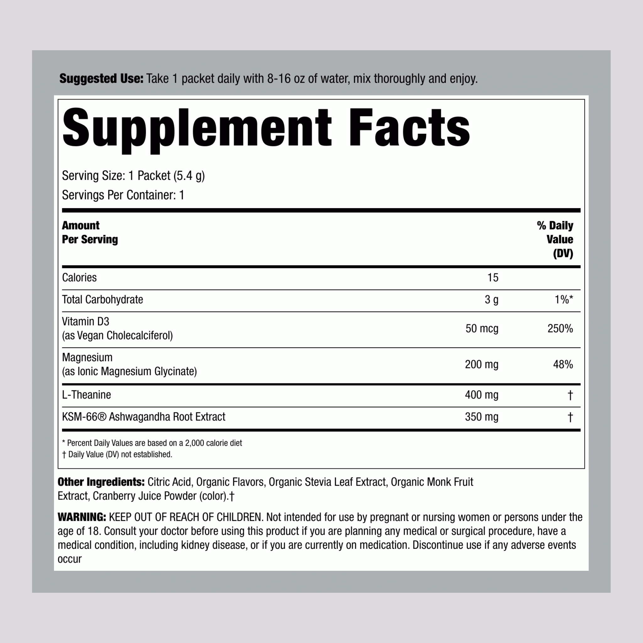 MaxCalm® 舒壓飲品混合* 鎂甘胺酸覆盆子檸檬水，30包條包裝
