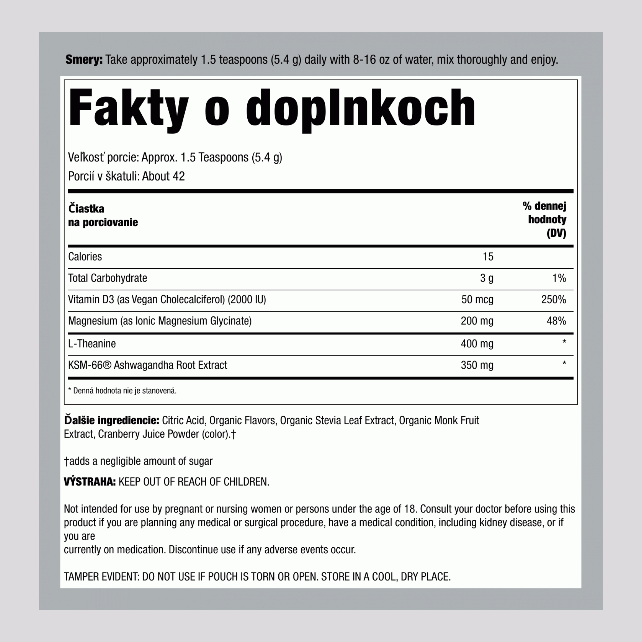 MaxCalm® Uvoľňujúci nápojový mix* Magnézium Glycinát Malina-Limonáda, 8 oz (227 g) Fľaša