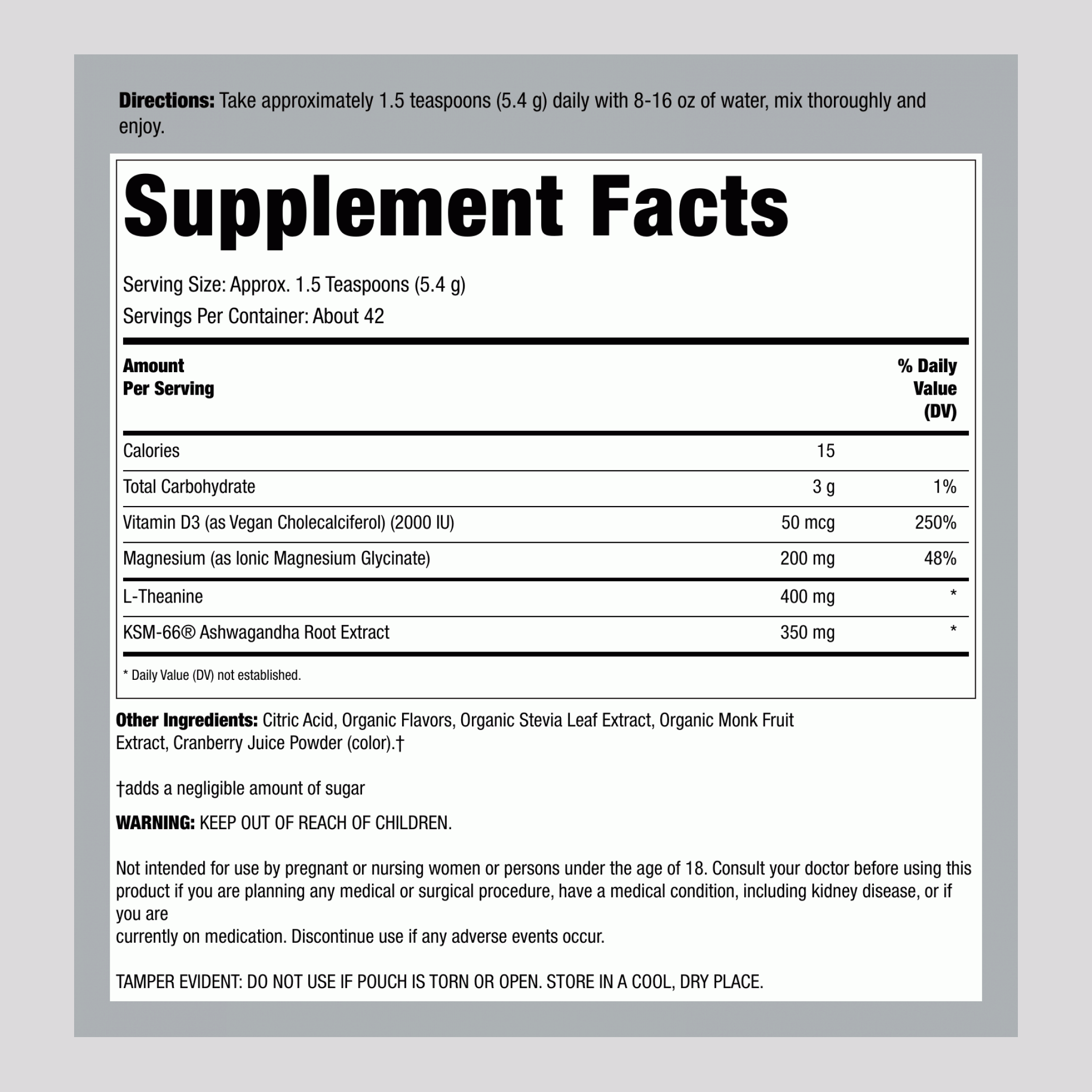 MaxCalm® 放鬆飲品混合* 甘氨酸鎂 覆盆子檸檬水, 8 盎司 (227 克) 瓶裝