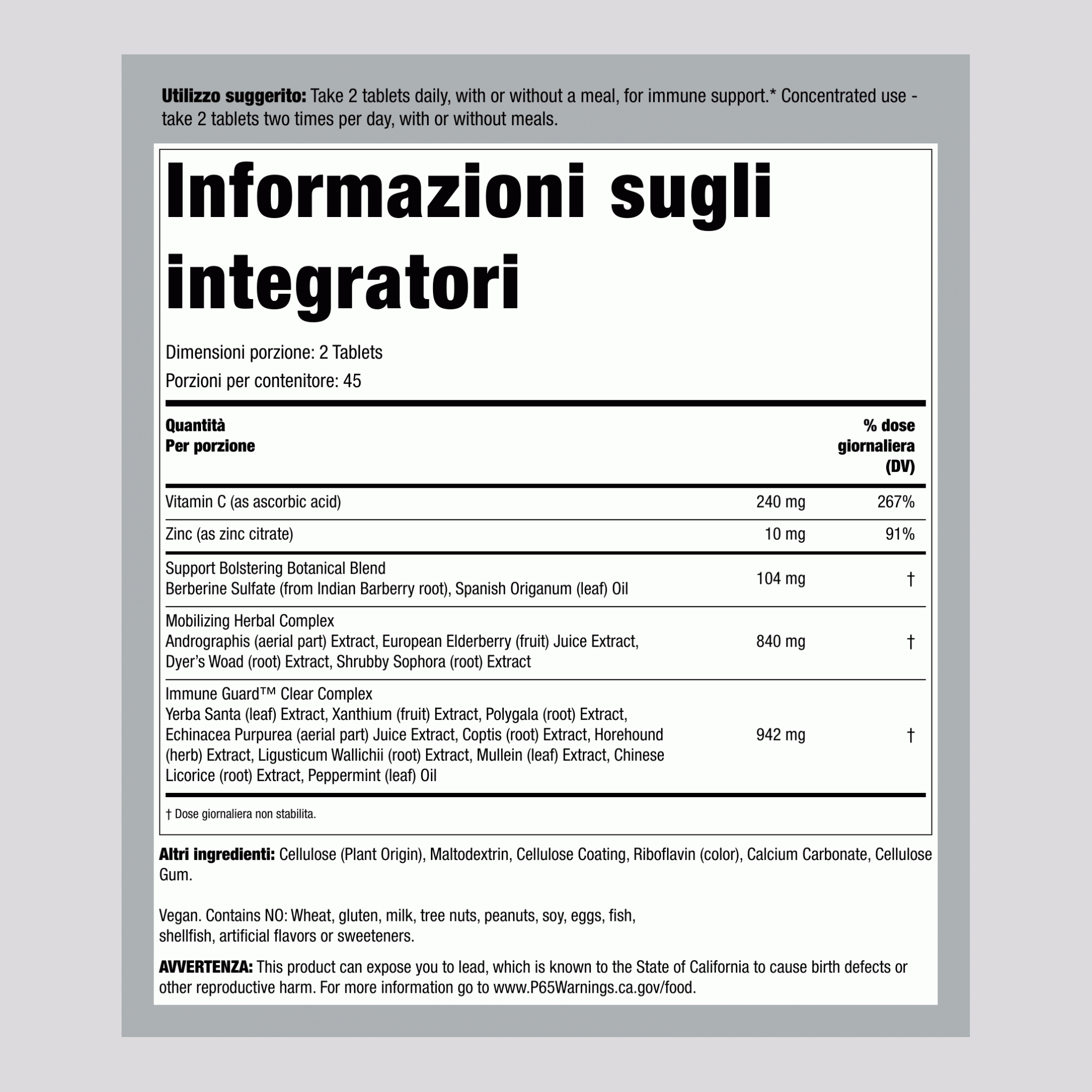 Contrattacco, 90 Compresse Vegane