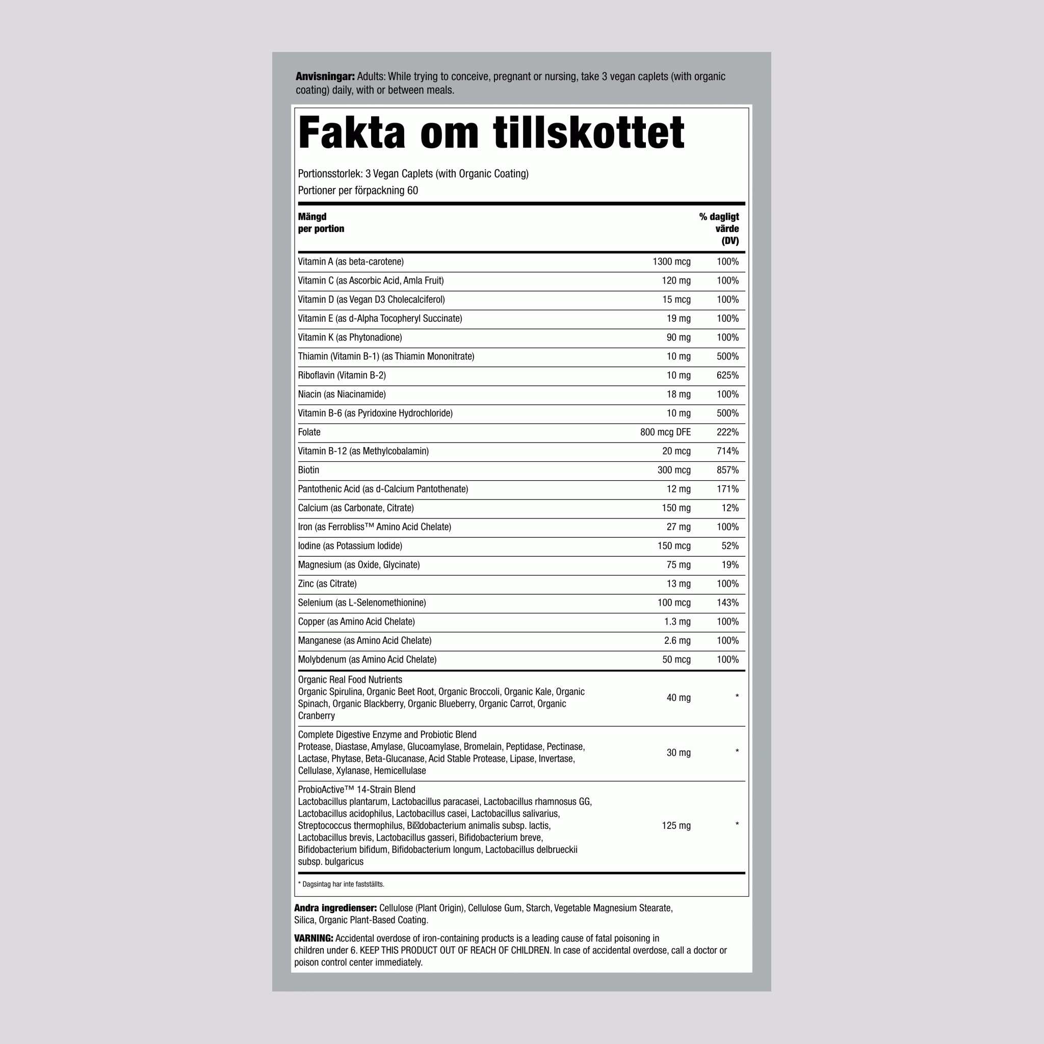 Prenatal Multi Mini's + Äkta Livsmedelsnäringsämnen, 180 Minikapslar