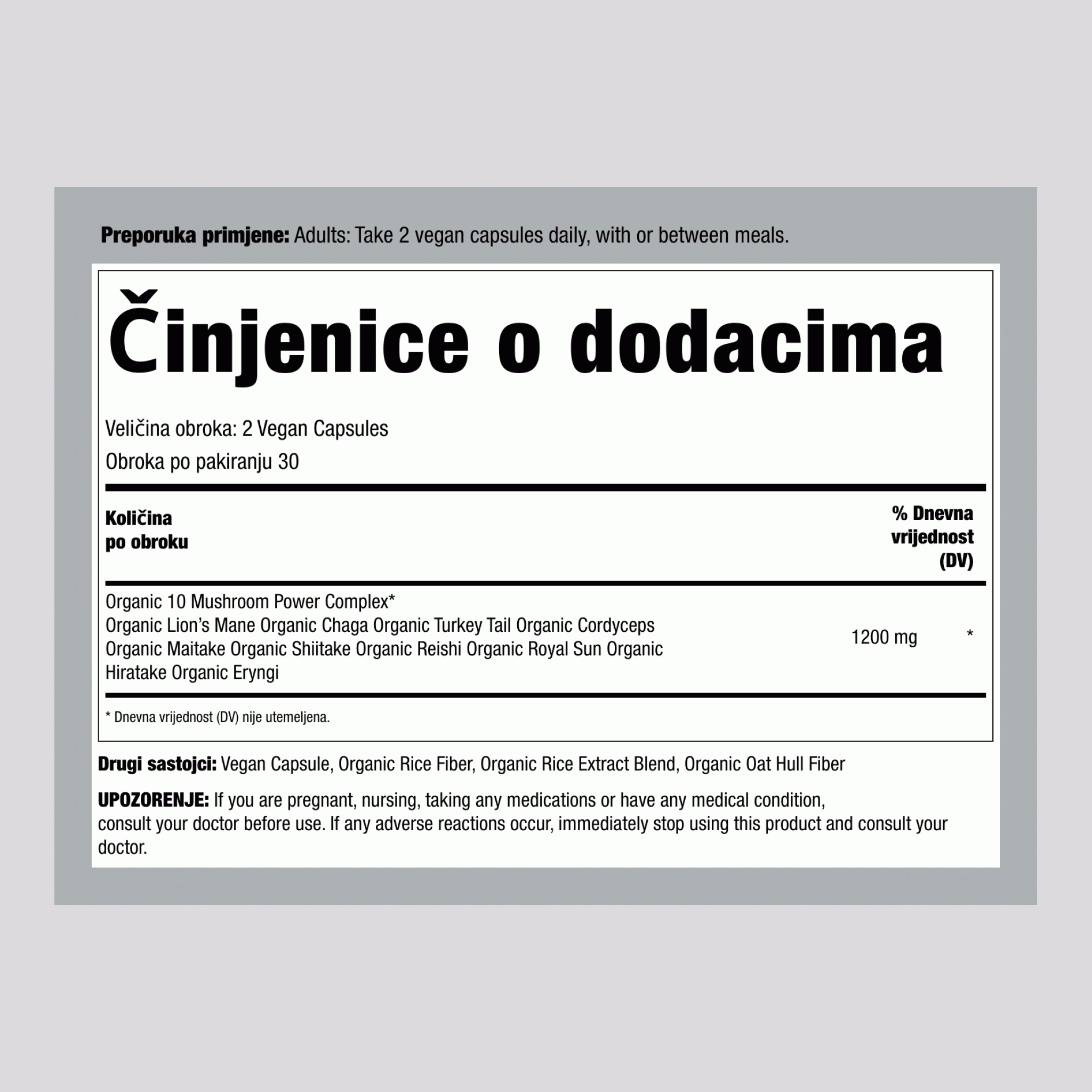 10 Power Complex Gljiva, 60 Veganskih Kapsula