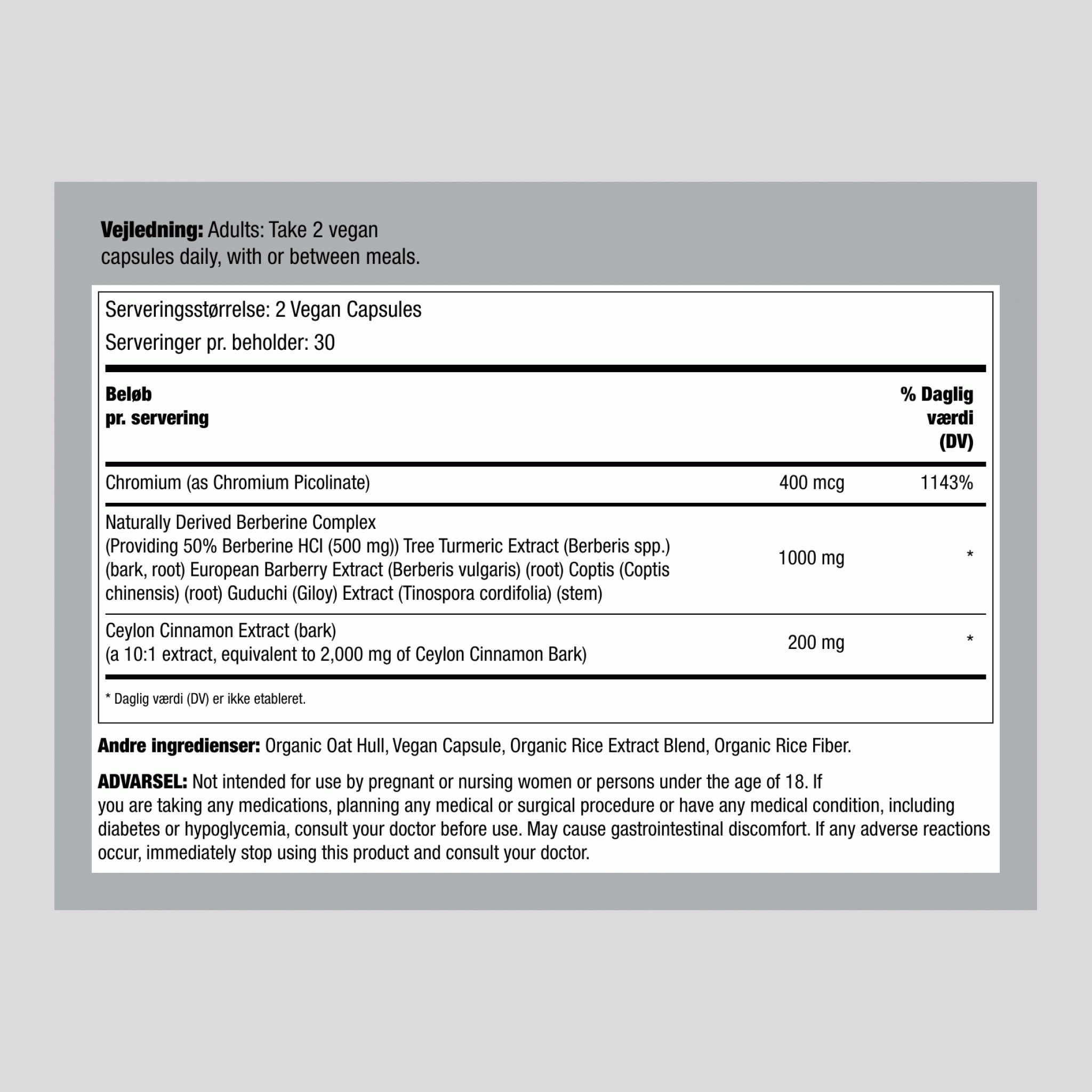 Berberin Komplex 1000 MG (pr. portion), 60 Veganske Kapsler