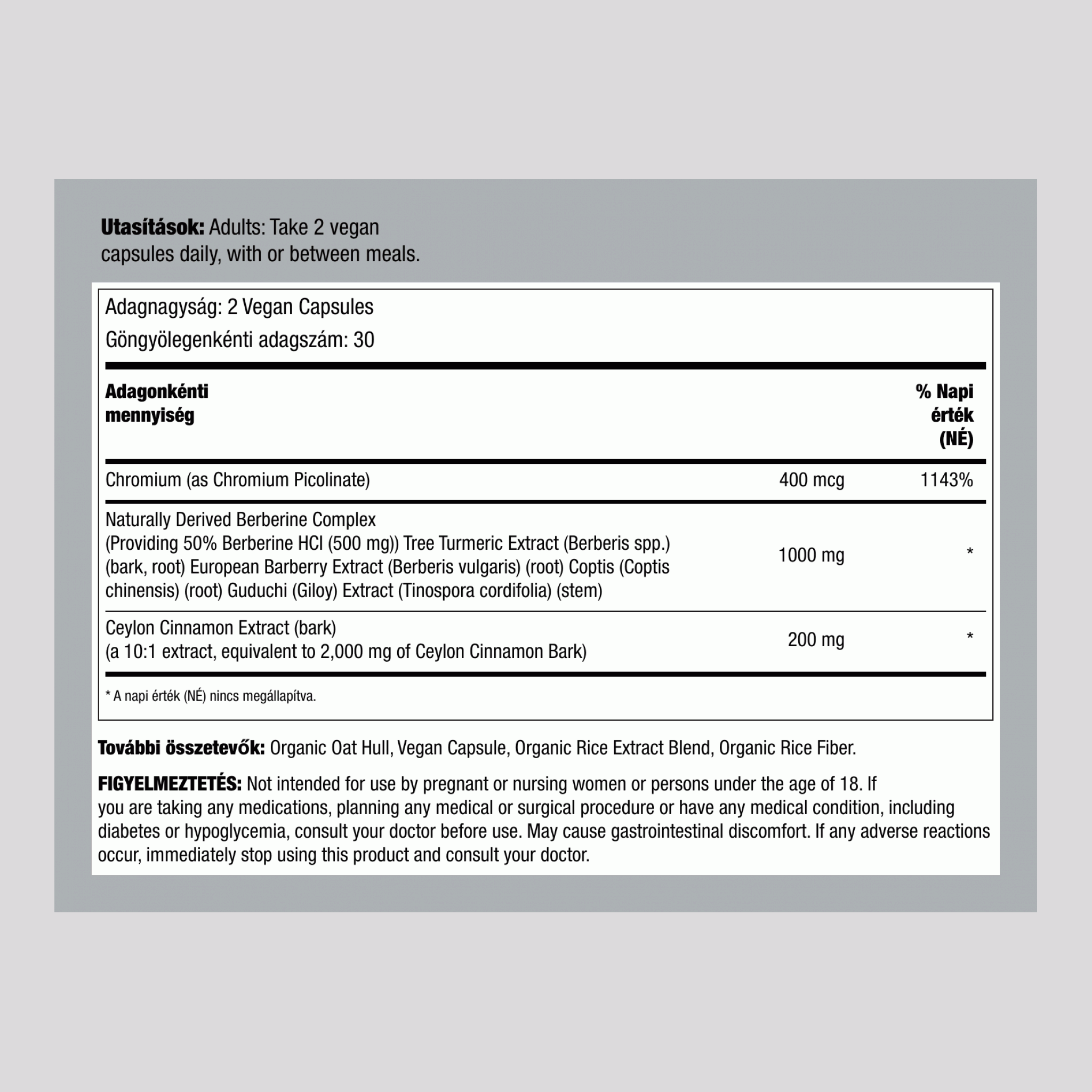 Berberin Komplex 1000 MG (adagonként), 60 Vegán Kapszula