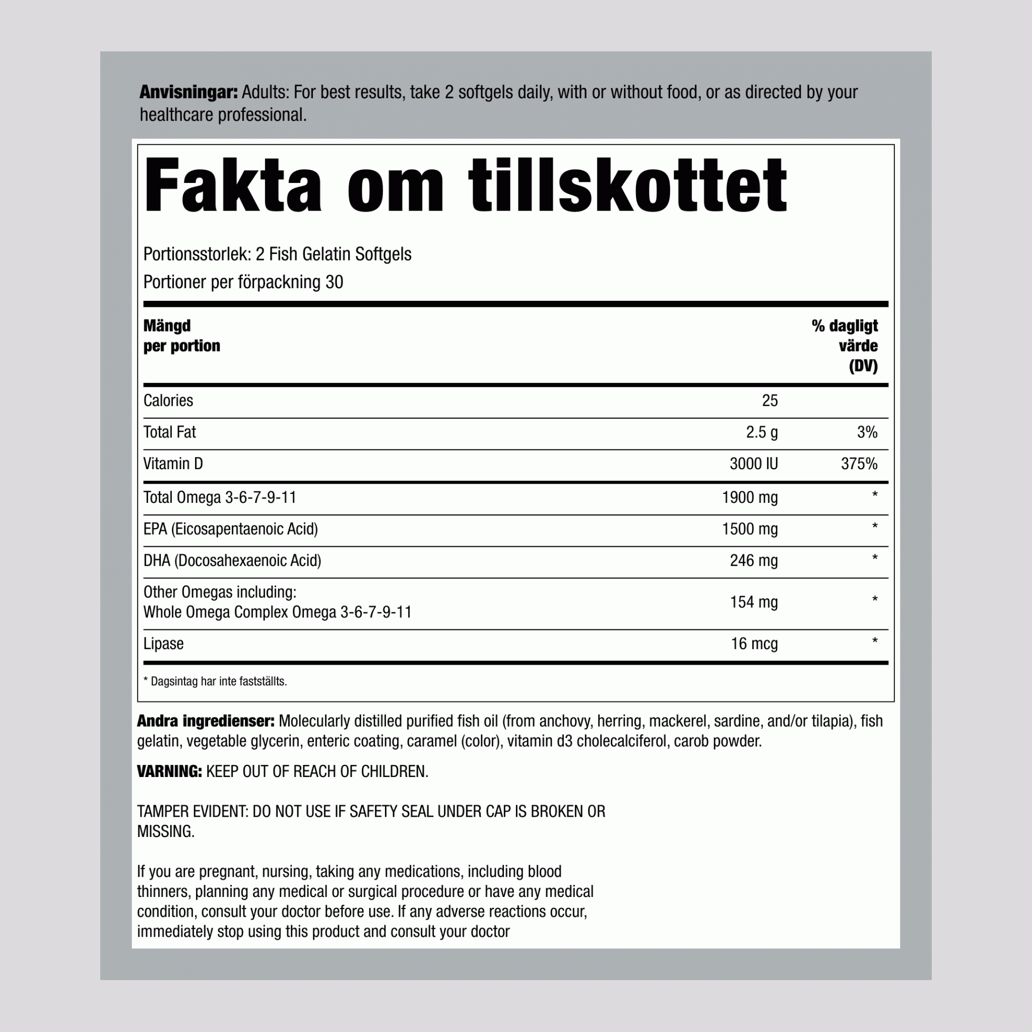 Norwegian Gold Super Critical Omega, 60 fiskgelatinmjukgels