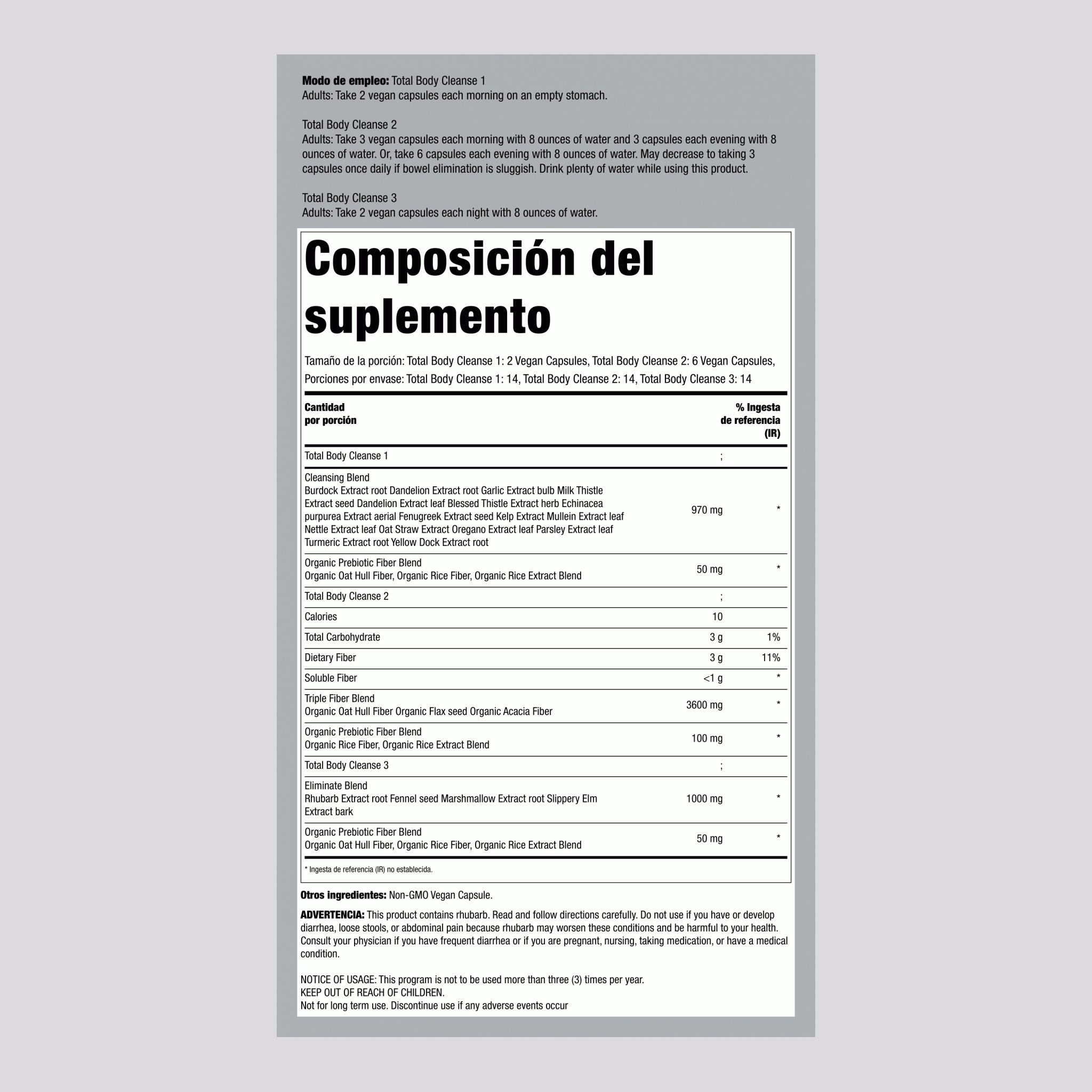 Kit de Cuidado Suave para Limpieza Total del Cuerpo, Programa de 14 Días