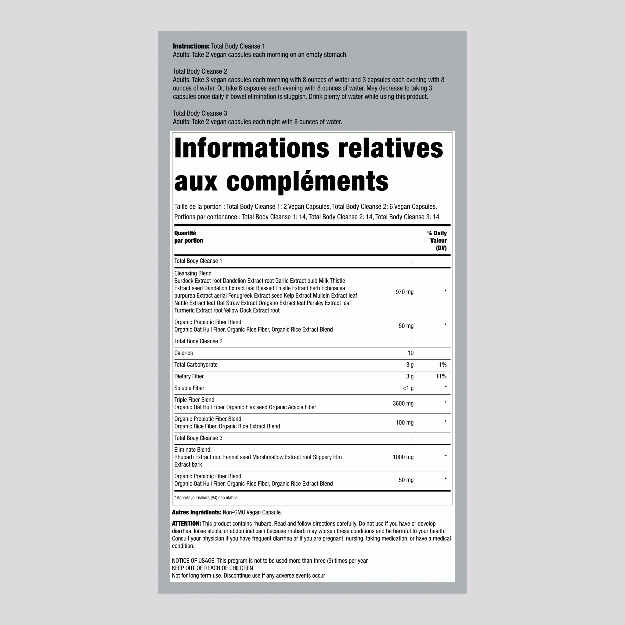 Kit de Soin Doux pour Nettoyage Complet du Corps, Programme de 14 Jours