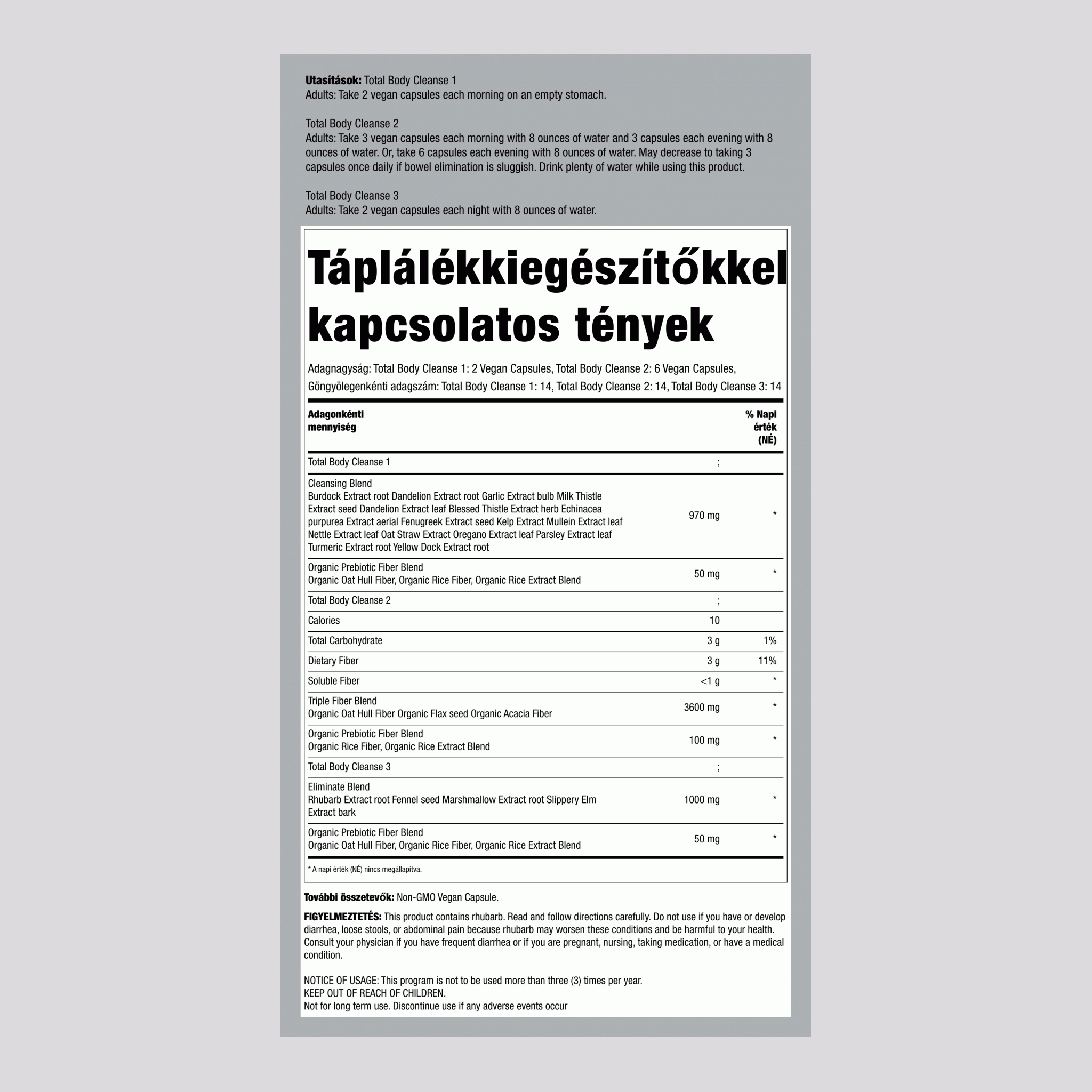 Teljes testtisztító kímélő ápoló készlet, 14 napos program