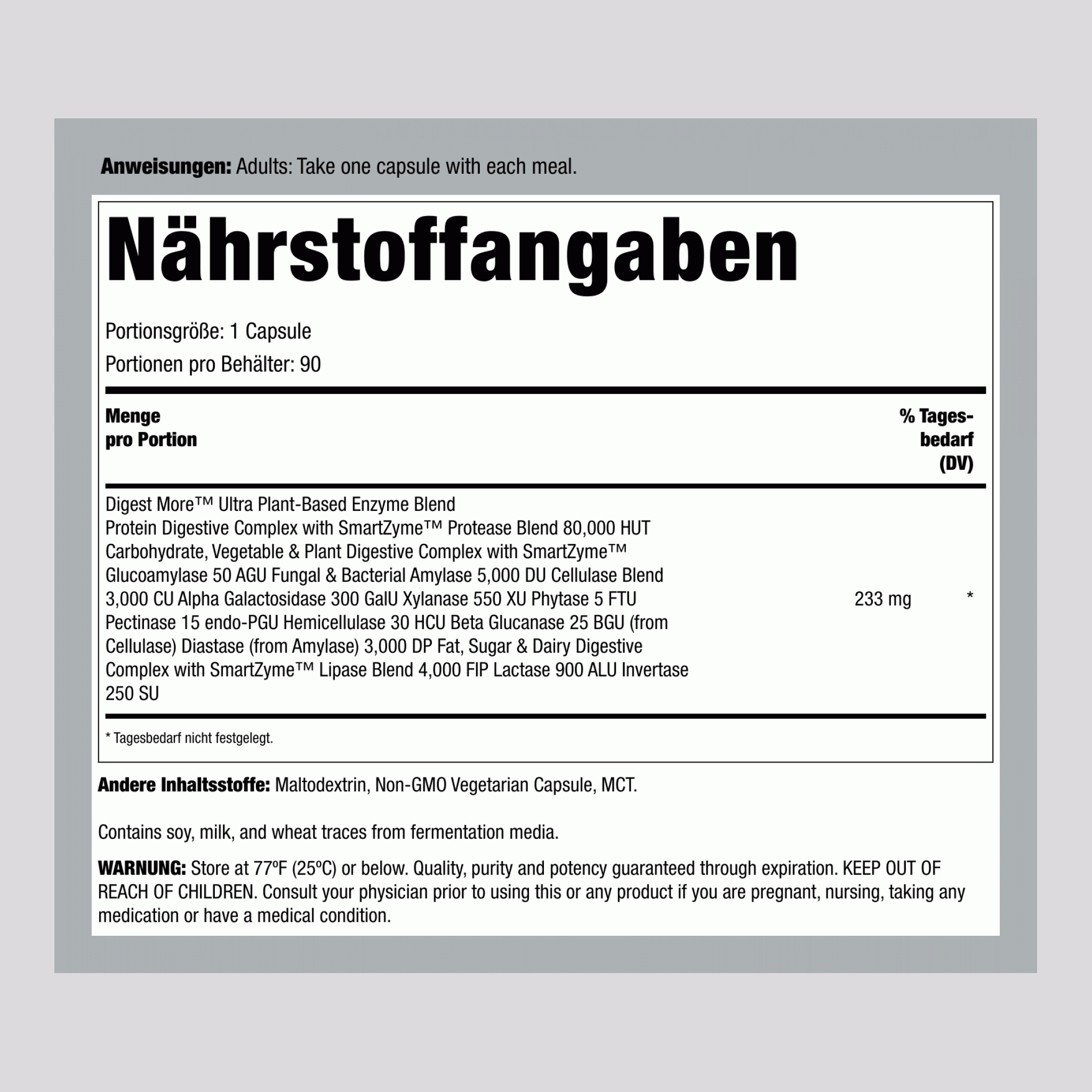 DigestMore Ultra Enzyme, 90 vegane Kapseln