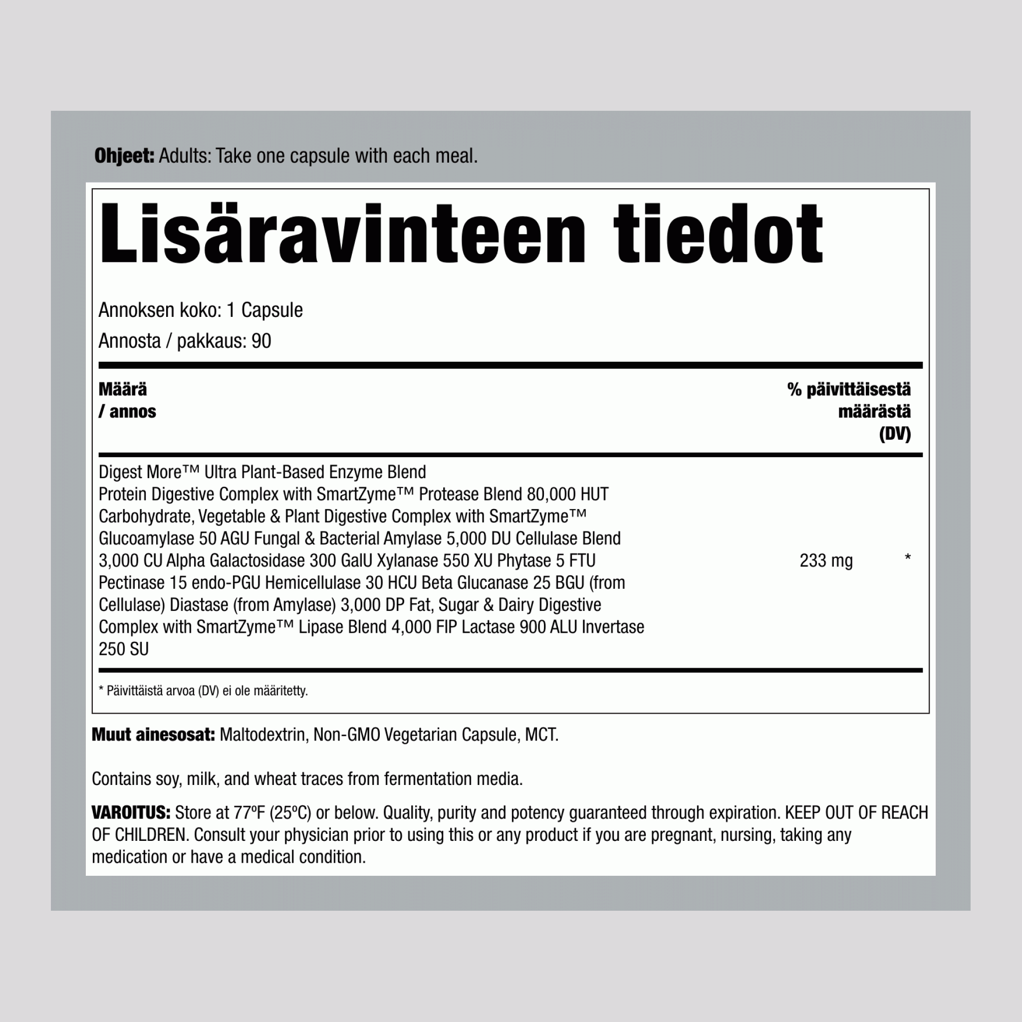 DigestMore Ultra entsyymit, 90 vegaanista kapselia