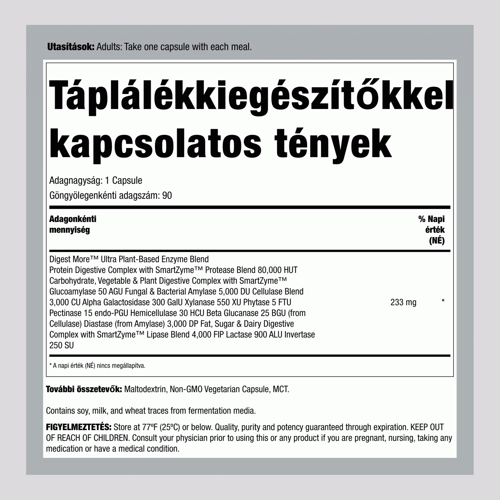 DigestMore Ultra Enzimek, 90 Vegán Kapszula