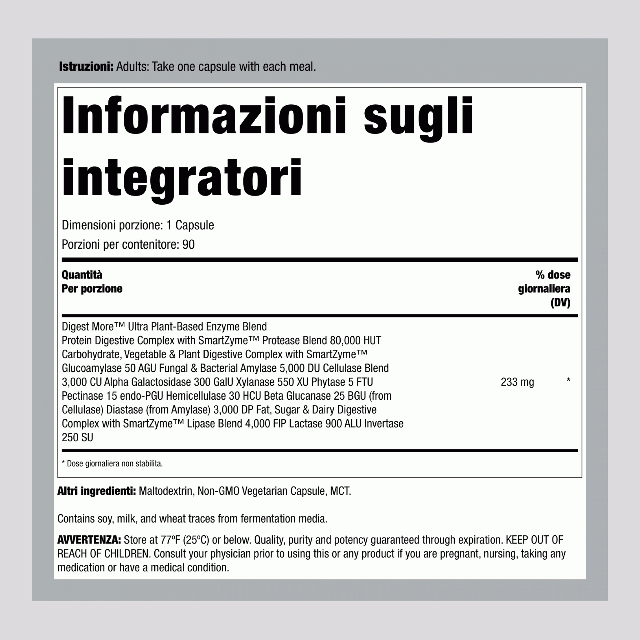 DigestMore Ultra Enzimi, 90 Capsule Vegane