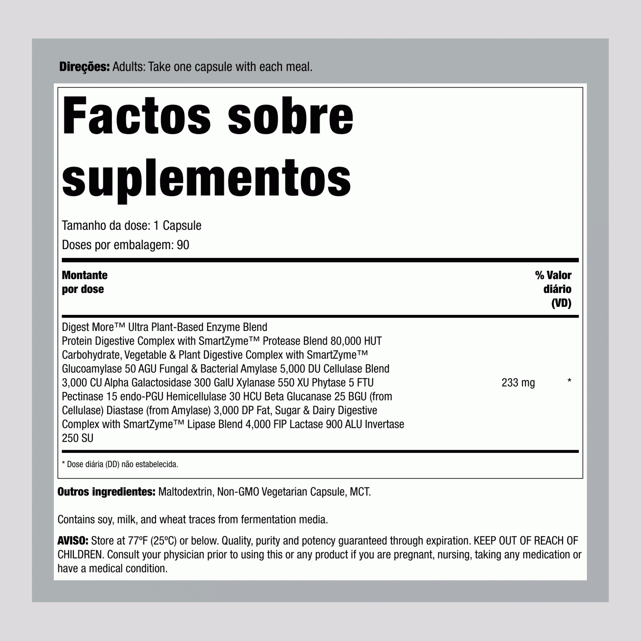 Ultra Enzimas DigestMore, 90 Cápsulas Veganas