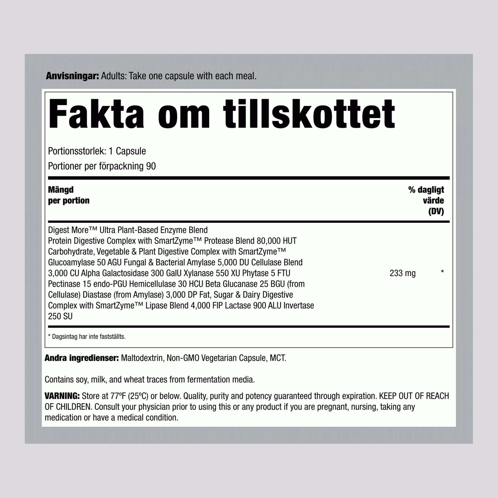 DigestMore Ultra Enzymer, 90 Veganska Kapslar