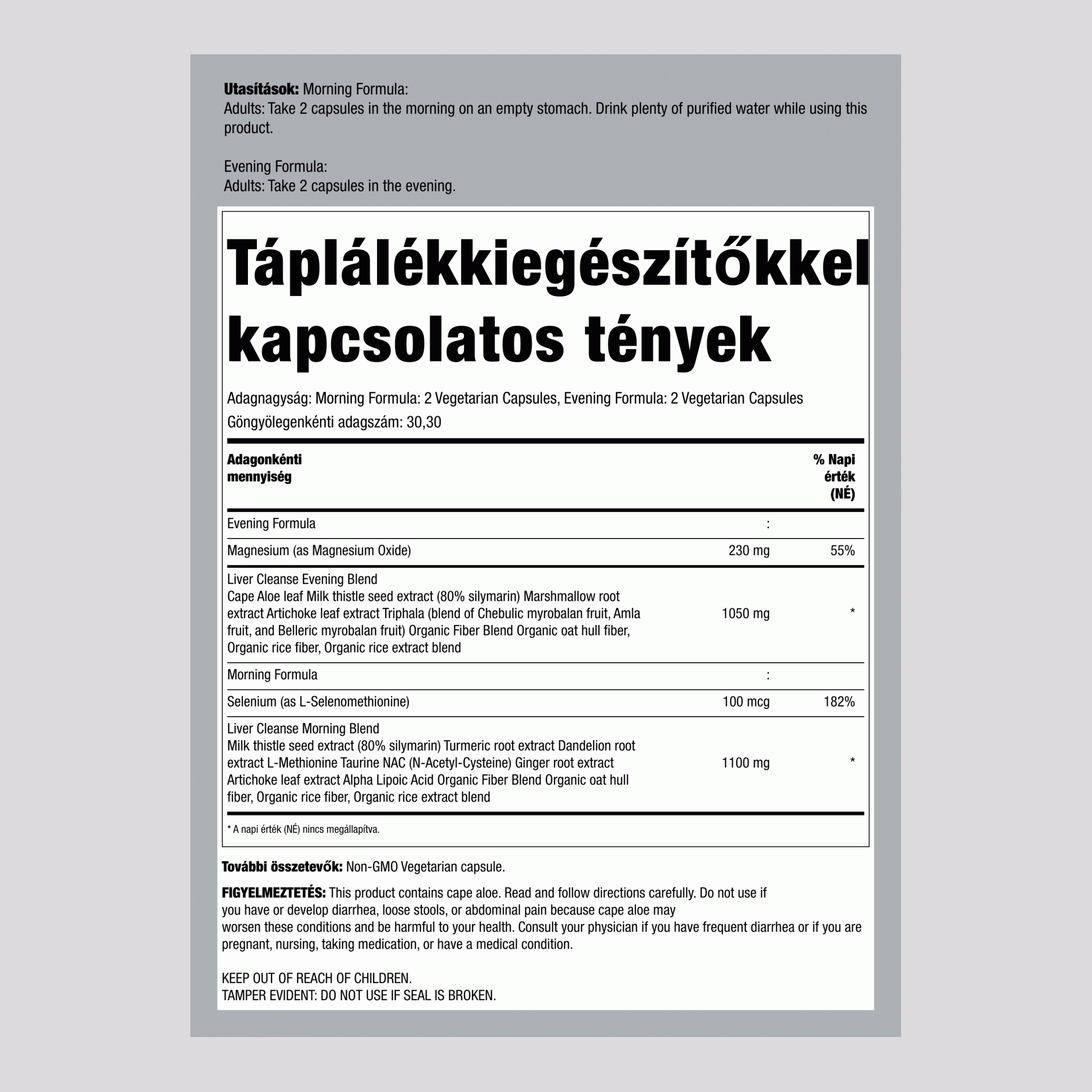 3 napos májtisztító - Életfontosságú szervtámogatás, 12 vegetáriánus kapszula
