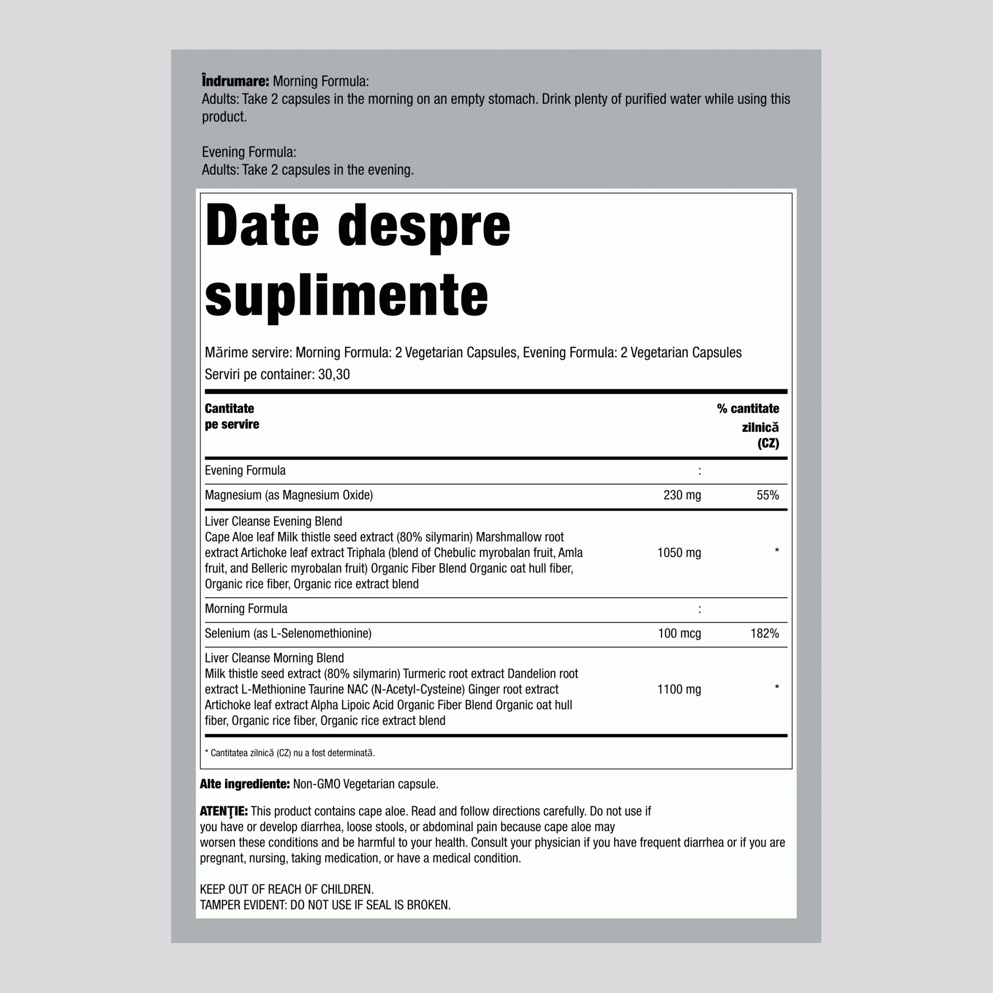 Cura de 3 Zile pentru Curățarea Ficatului, Suport Vital pentru Organe, 12 Capsule Vegetariene