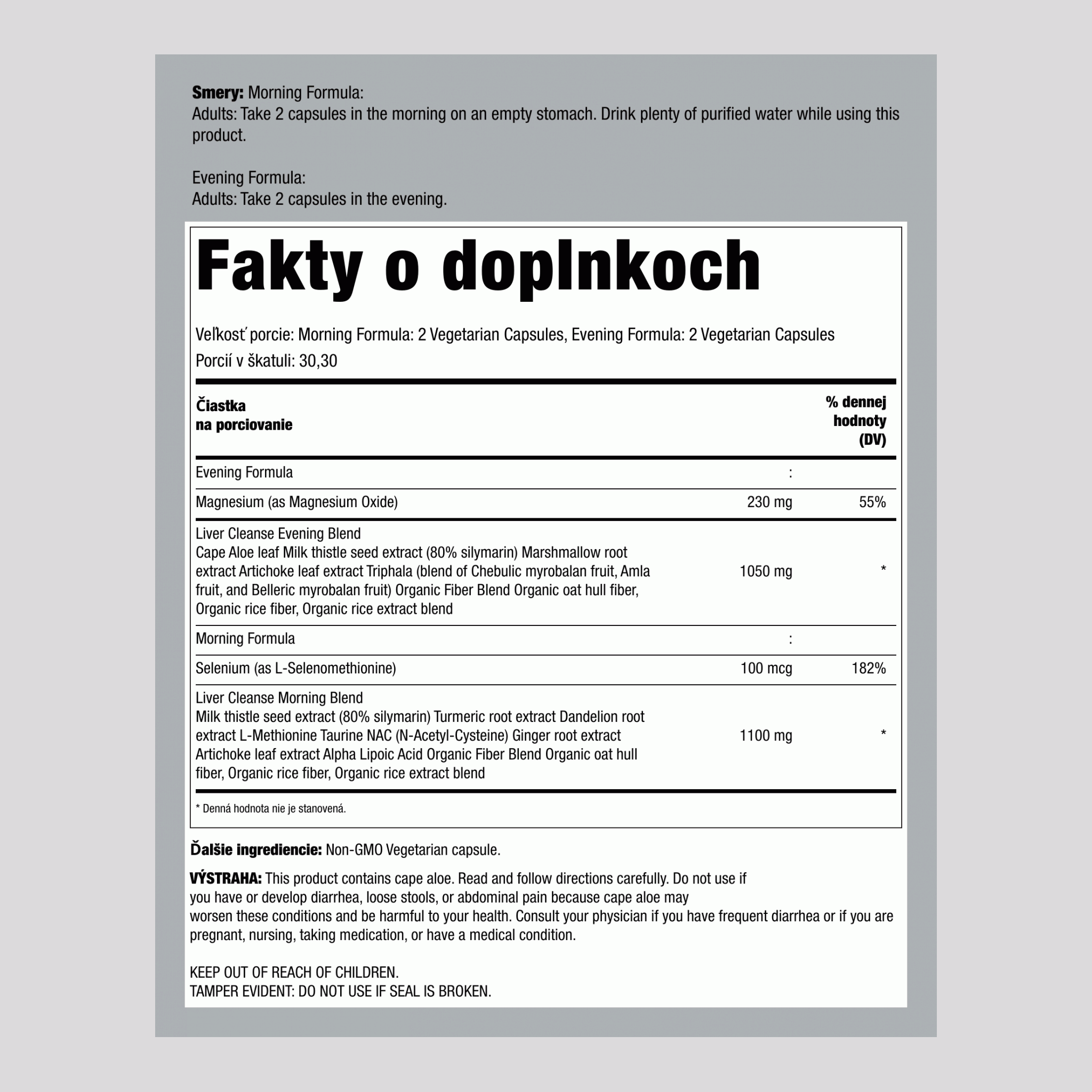 3-dňový očistný program na podporu životne dôležitých orgánov pre pečeň, 12 vegetariánskych kapsúl
